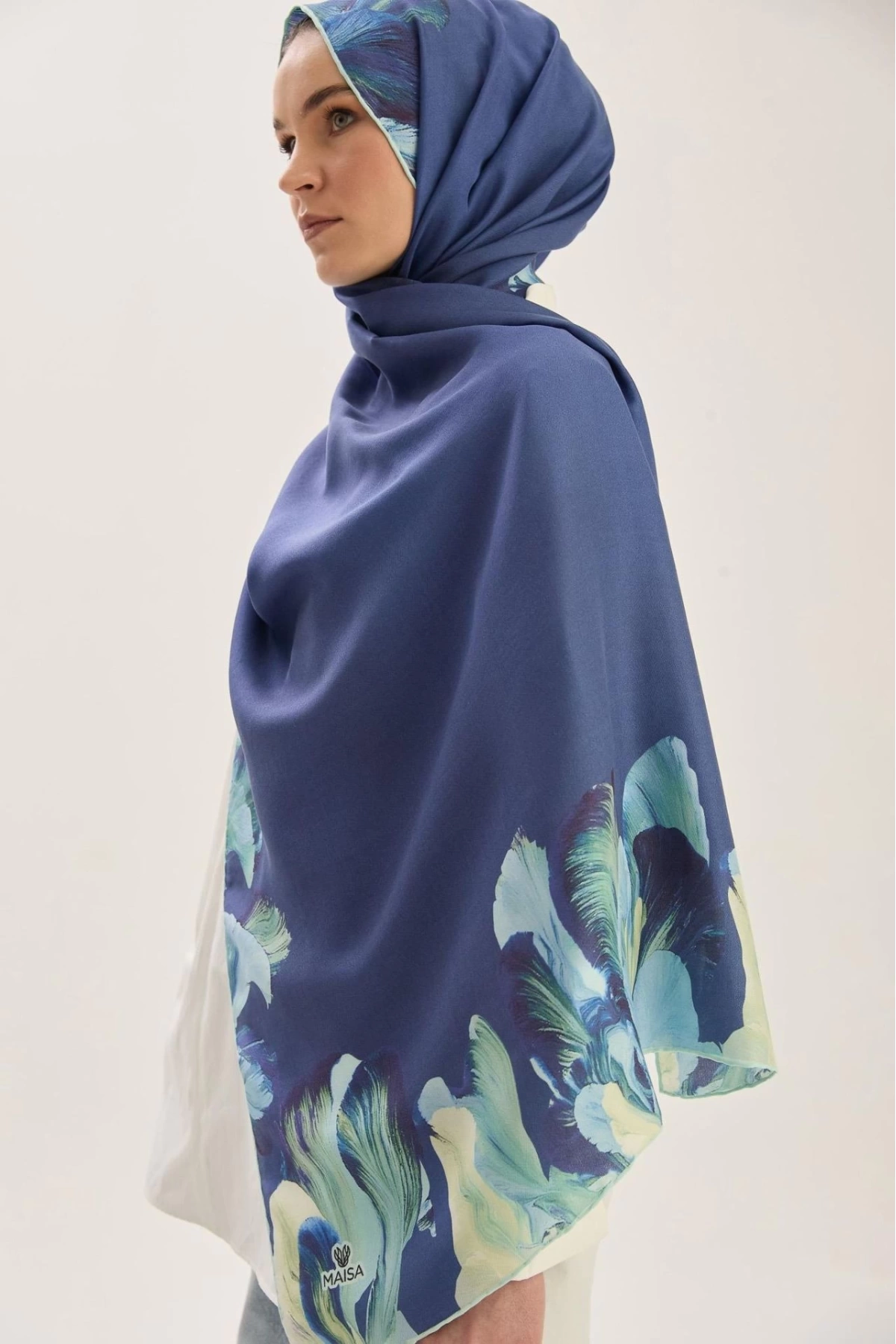 Maisa HUŞ PAMUK İPEK ŞAL 70*190 CM - GECE MAVİSİ