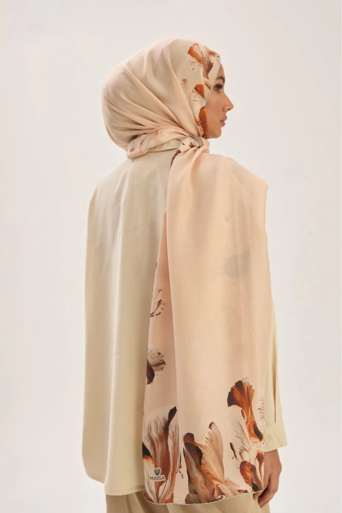 Maisa HUŞ PAMUK İPEK ŞAL 70*190 CM - KAHVERENGİ
