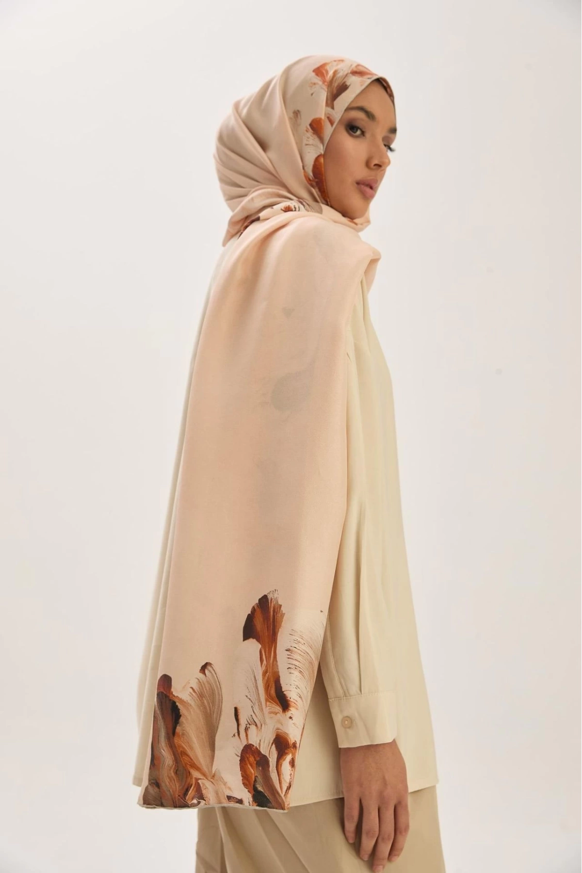 Maisa HUŞ PAMUK İPEK ŞAL 70*190 CM - KAHVERENGİ