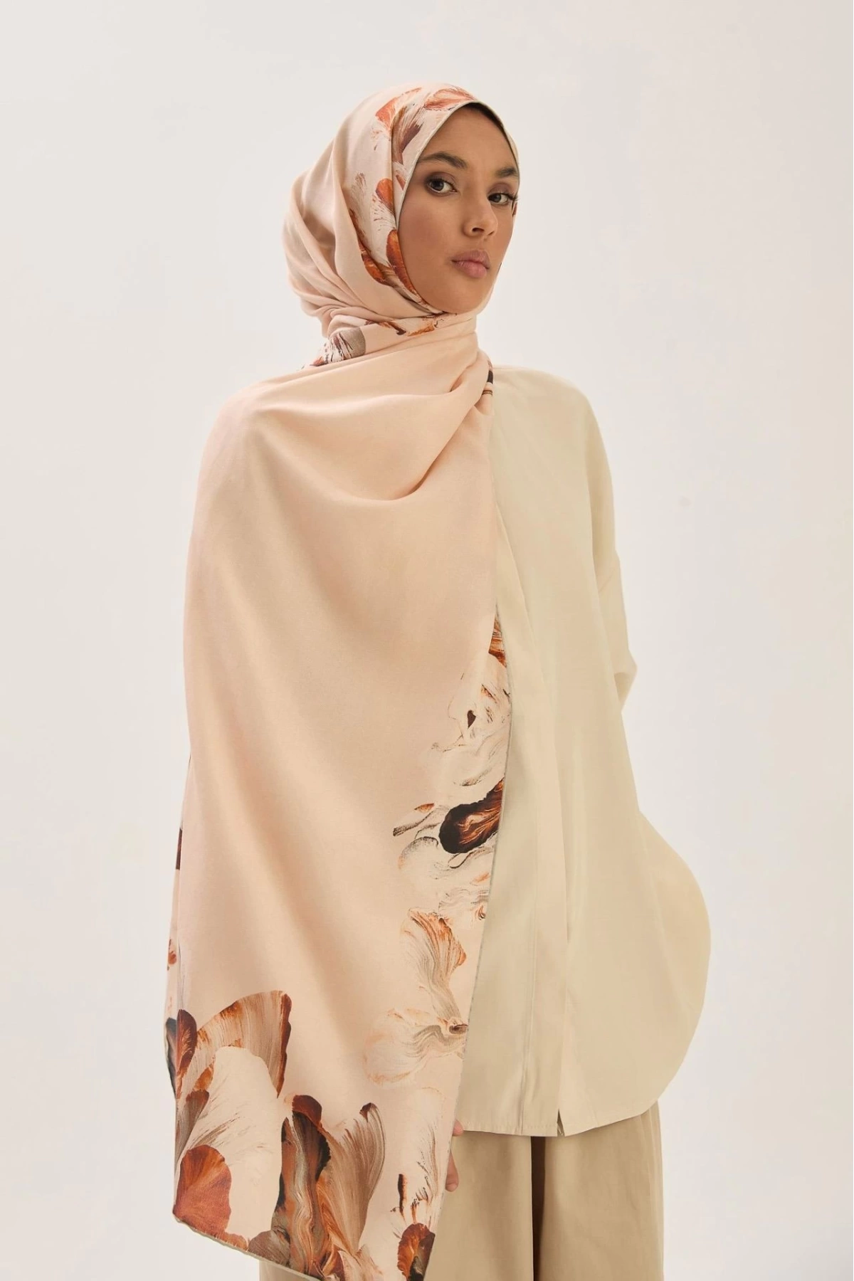 Maisa HUŞ PAMUK İPEK ŞAL 70*190 CM - KAHVERENGİ