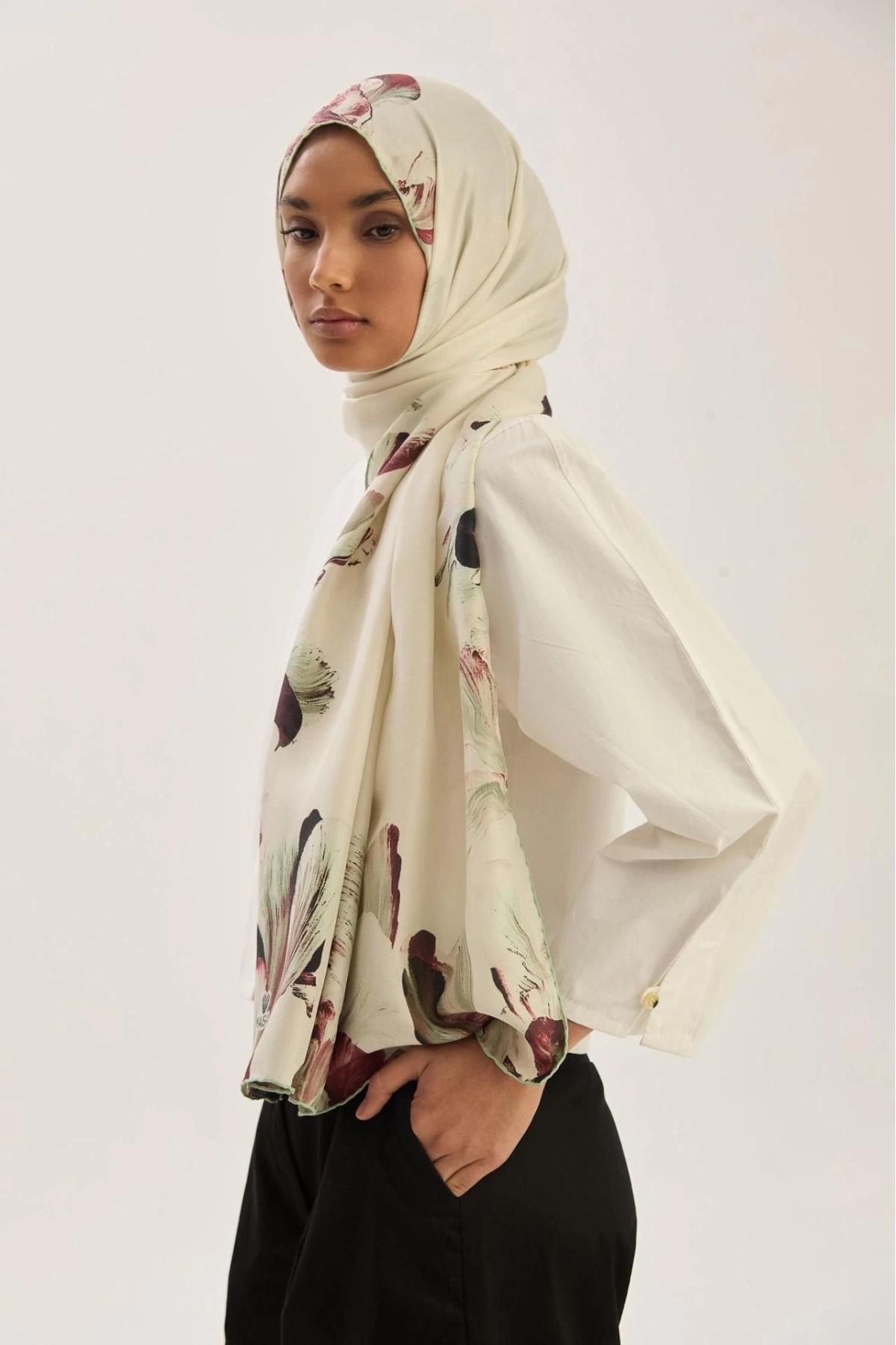 Maisa HUŞ COTTON SILK SCARF 70*190 CM - GREEN