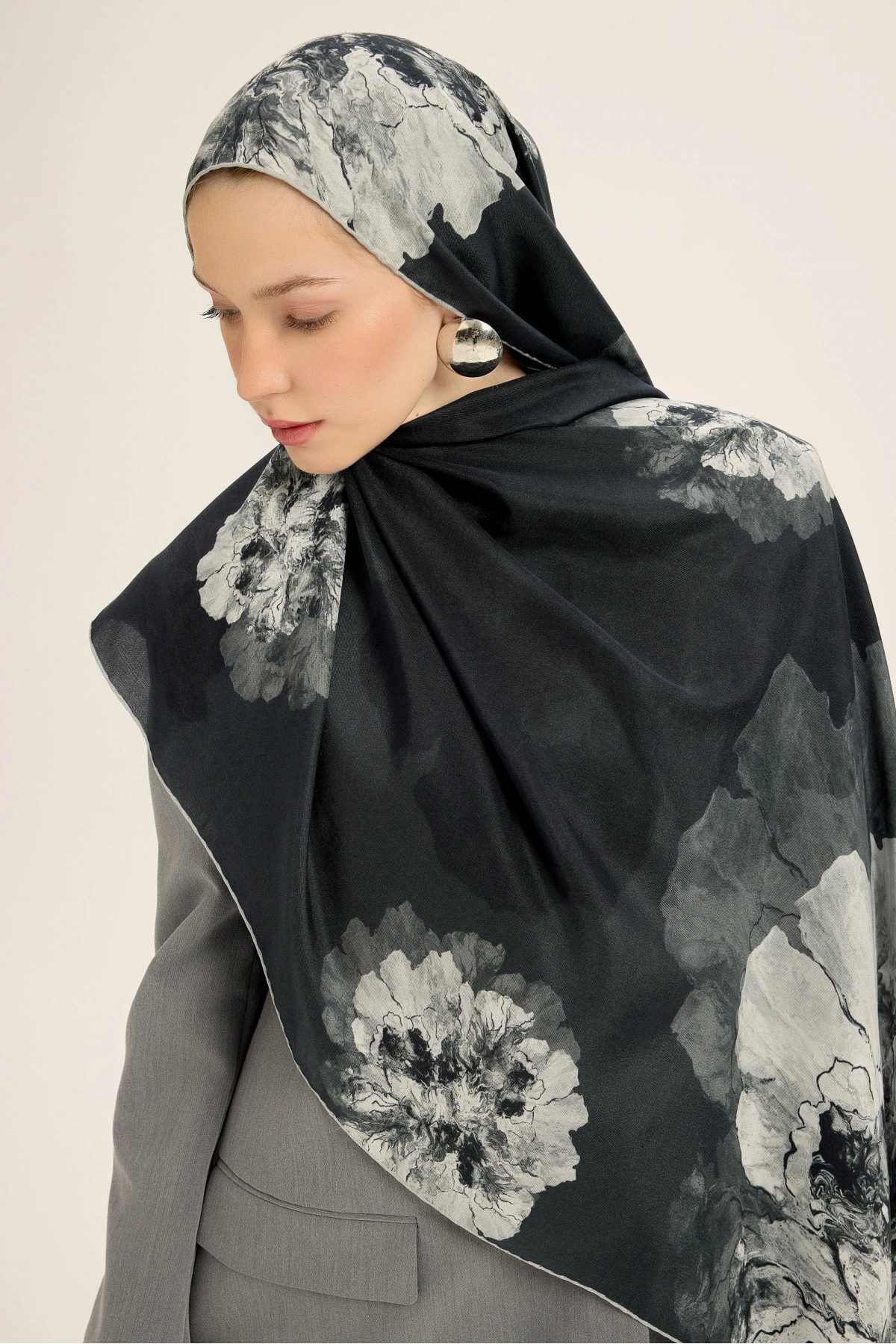 Maisa KATRE PAMUK İPEK ŞAL 70*190 CM - SİYAH