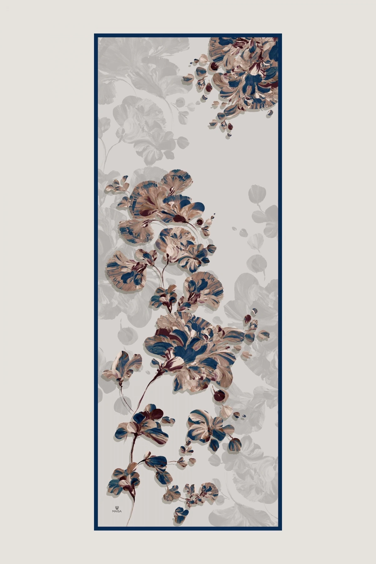 Maisa KEHRİBAR KREP İPEK ŞAL 70*190 CM - GRİ