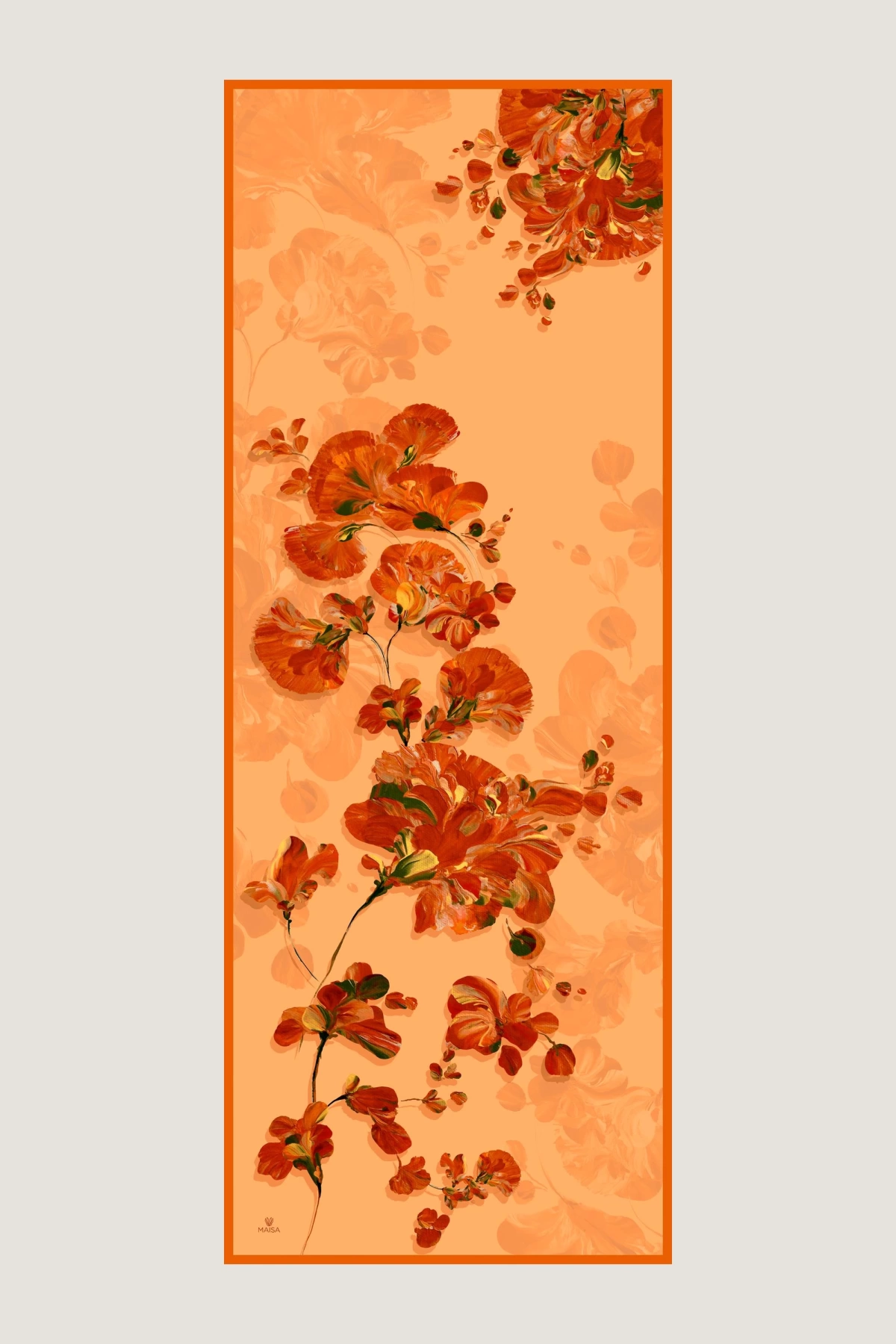Maisa KEHRİBAR KREP İPEK ŞAL 70*190 CM - TURUNCU