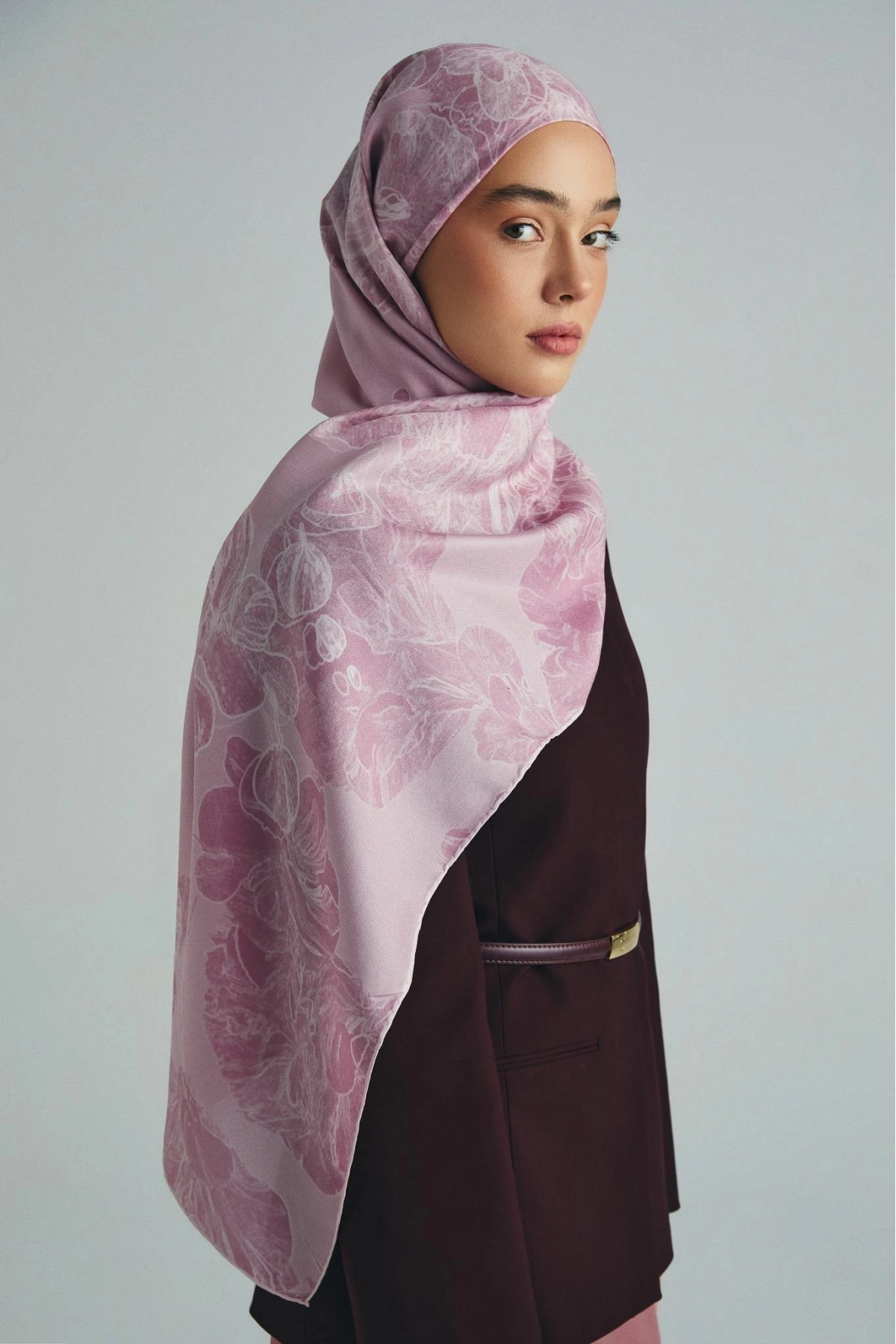 Maisa KEHRİBAR PAMUK İPEK ŞAL 70*190 CM - PEMBE