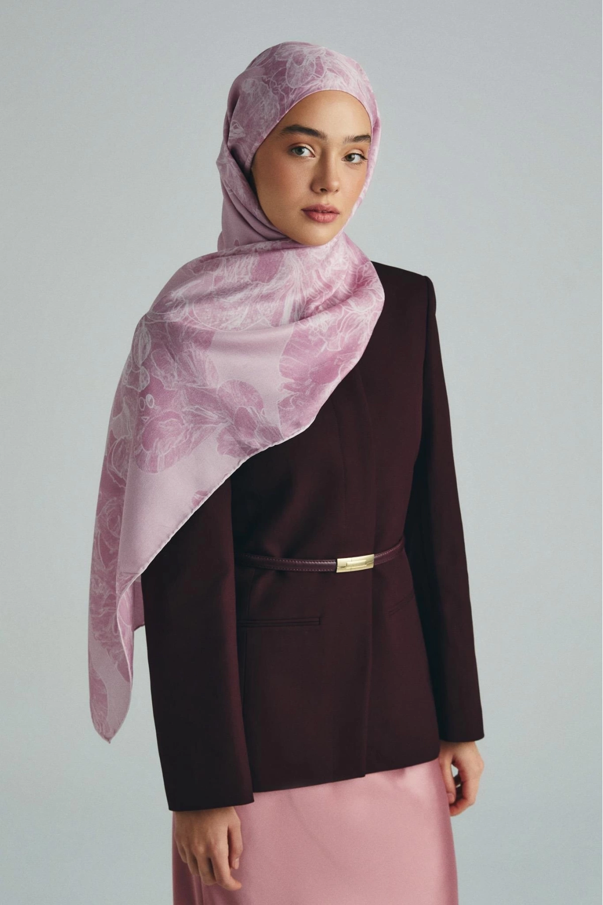 Maisa KEHRİBAR PAMUK İPEK ŞAL 70*190 CM - PEMBE