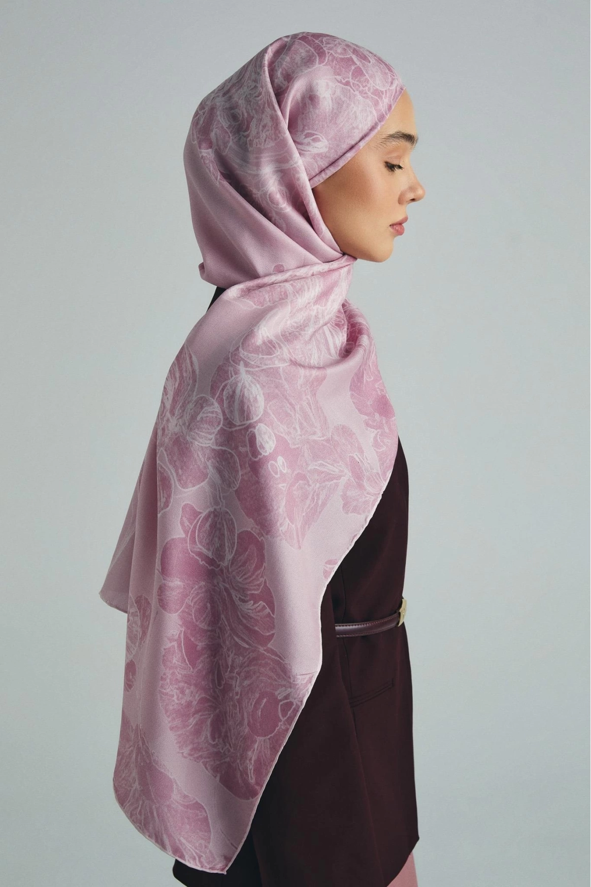 Maisa KEHRİBAR PAMUK İPEK ŞAL 70*190 CM - PEMBE