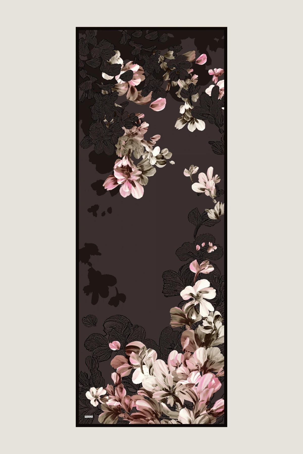 Maisa LAL PAMUK İPEK ŞAL 70*190 CM - FÜME