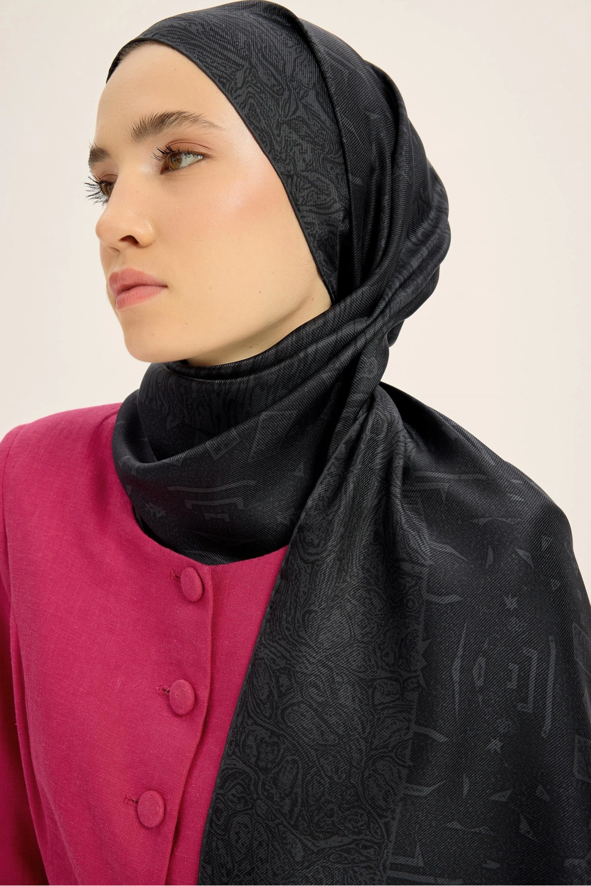 Maisa MERZ MULBERRY İPEK ŞAL 70*190 CM - SİYAH