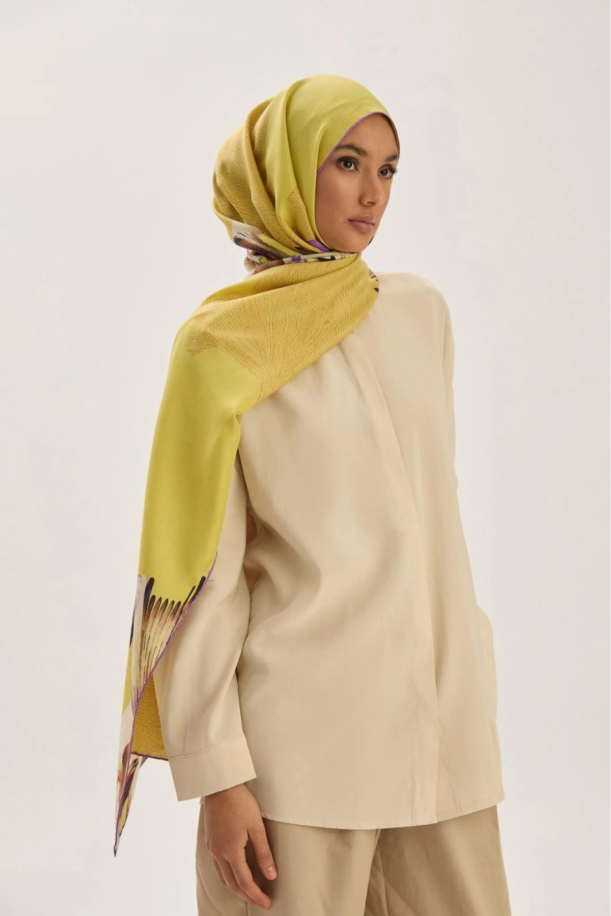 Maisa MİRA PAMUK İPEK ŞAL 70*190 CM - HARDAL