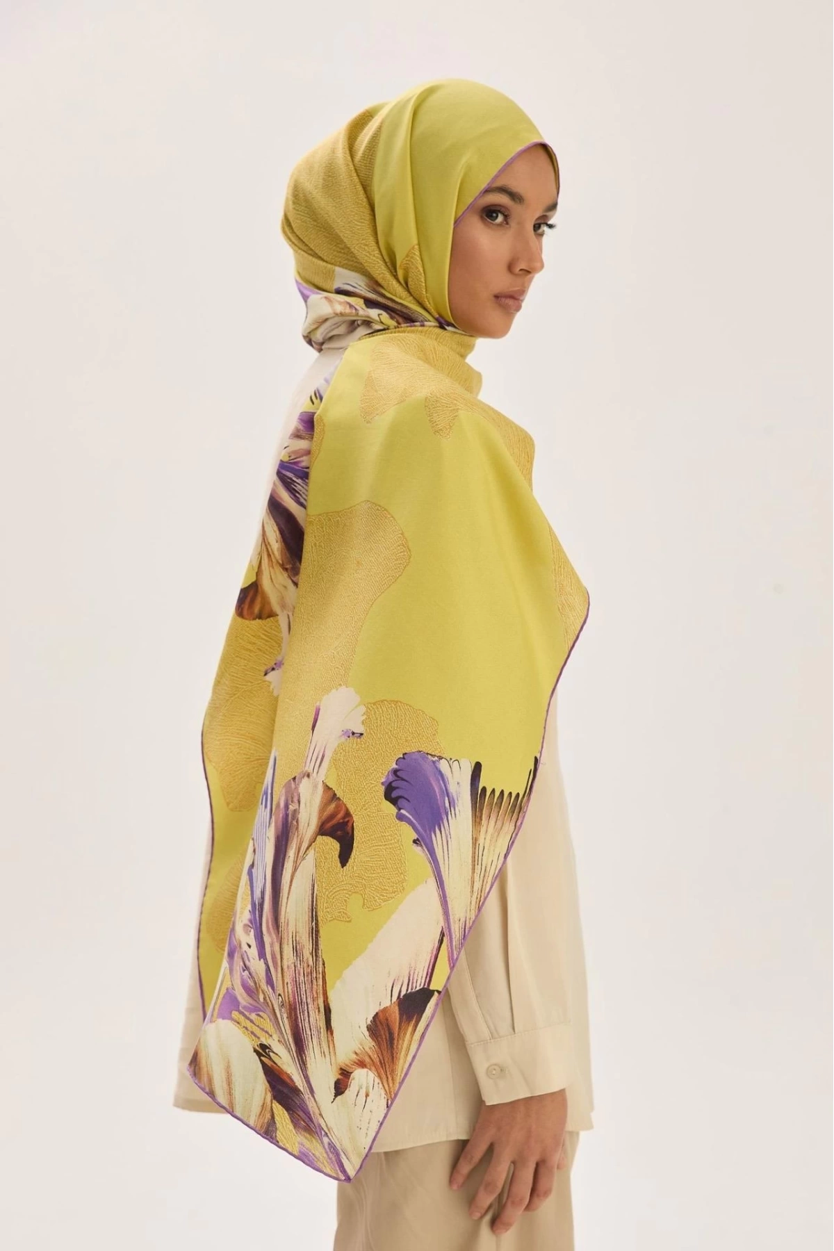 Maisa MİRA PAMUK İPEK ŞAL 70*190 CM - HARDAL
