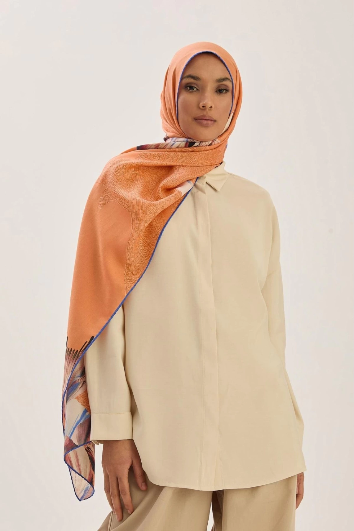 Maisa MİRA PAMUK İPEK ŞAL 70*190 CM - TURUNCU