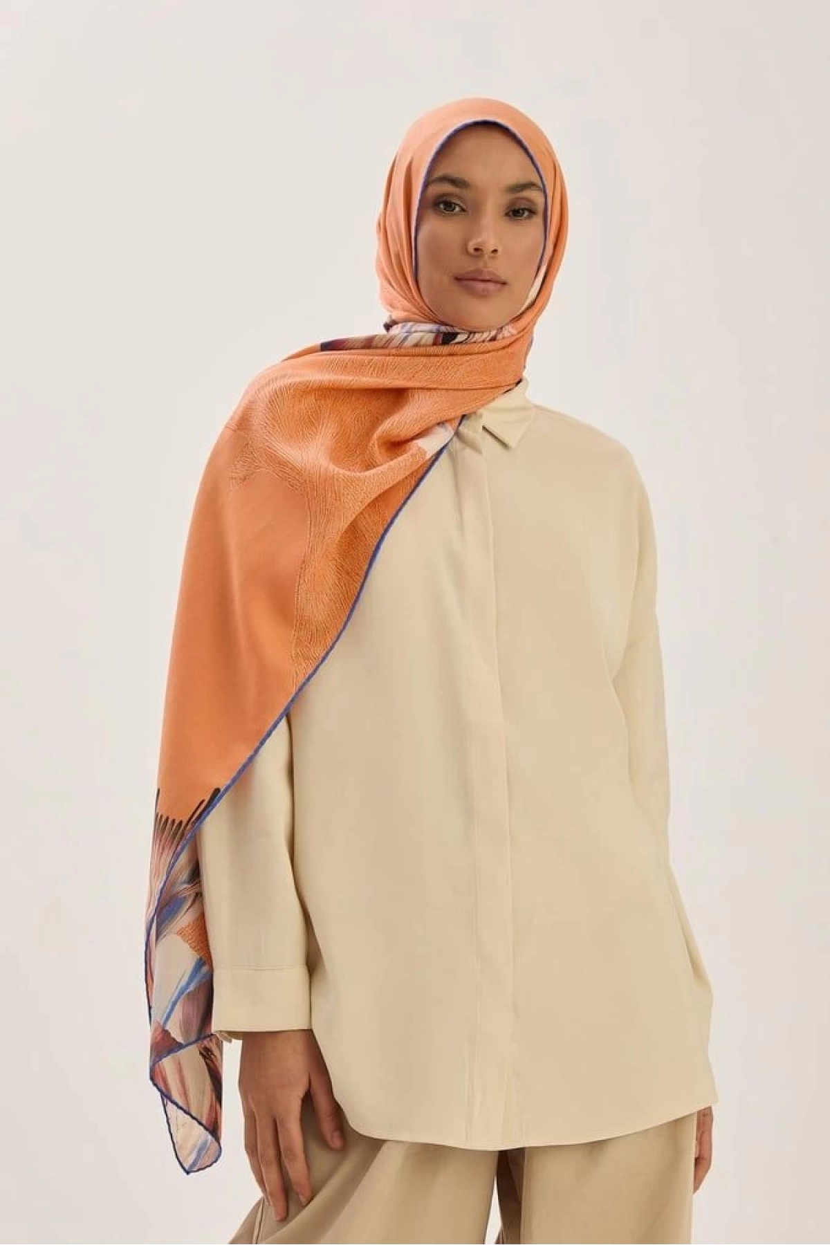 Maisa MİRA PAMUK İPEK ŞAL 70*190 CM - TURUNCU