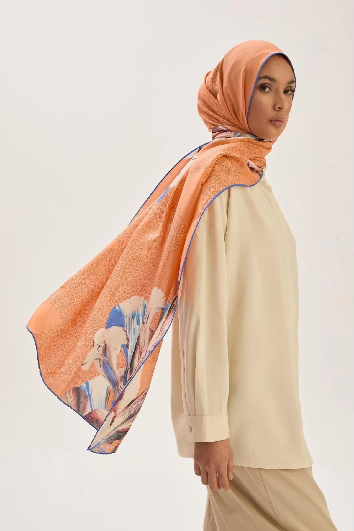 Maisa MİRA PAMUK İPEK ŞAL 70*190 CM - TURUNCU