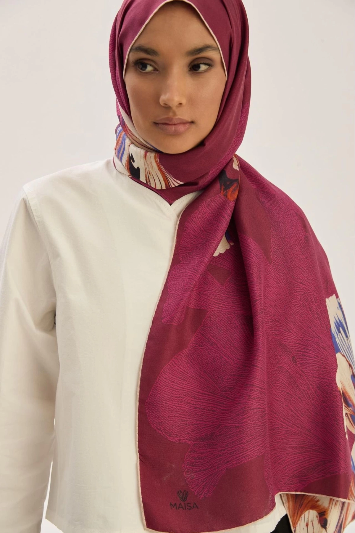 Maisa MİRA PAMUK İPEK ŞAL 70*190 CM - فيشني