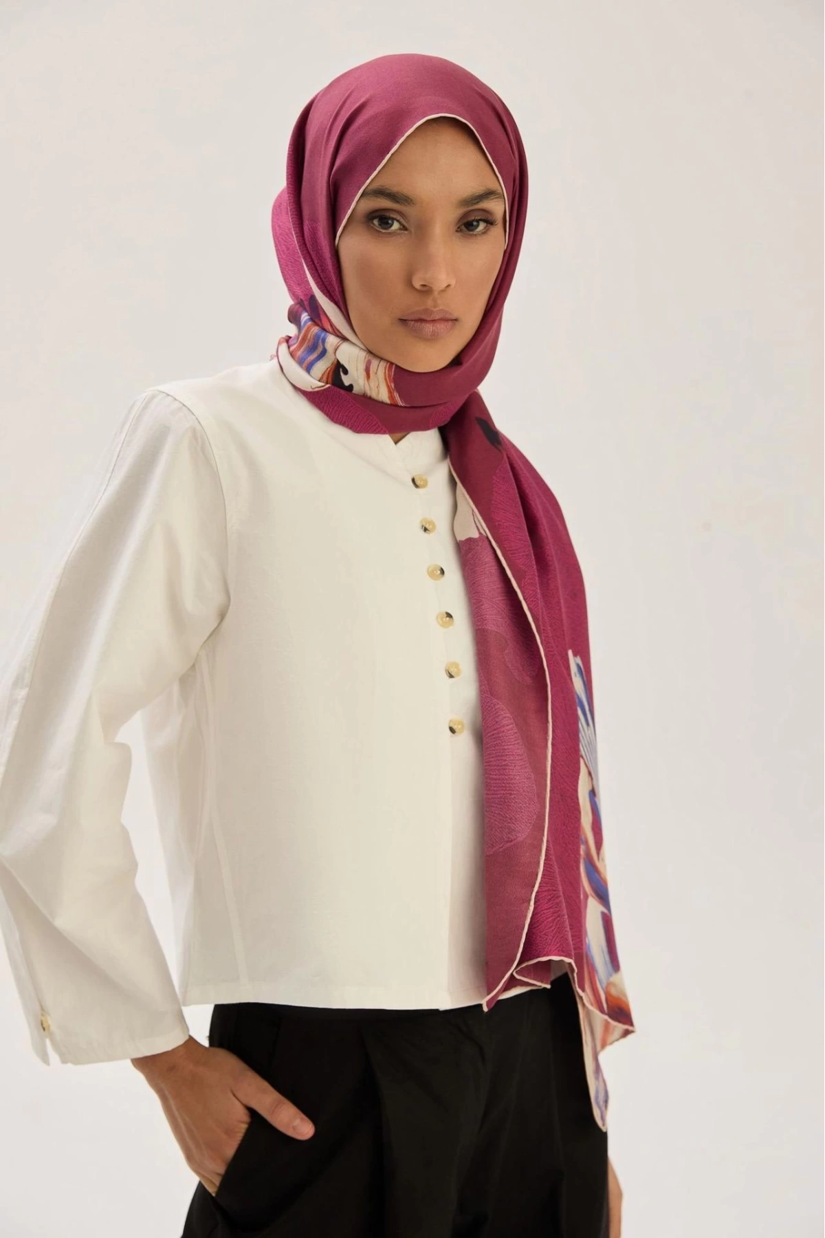Maisa MİRA PAMUK İPEK ŞAL 70*190 CM - فيشني