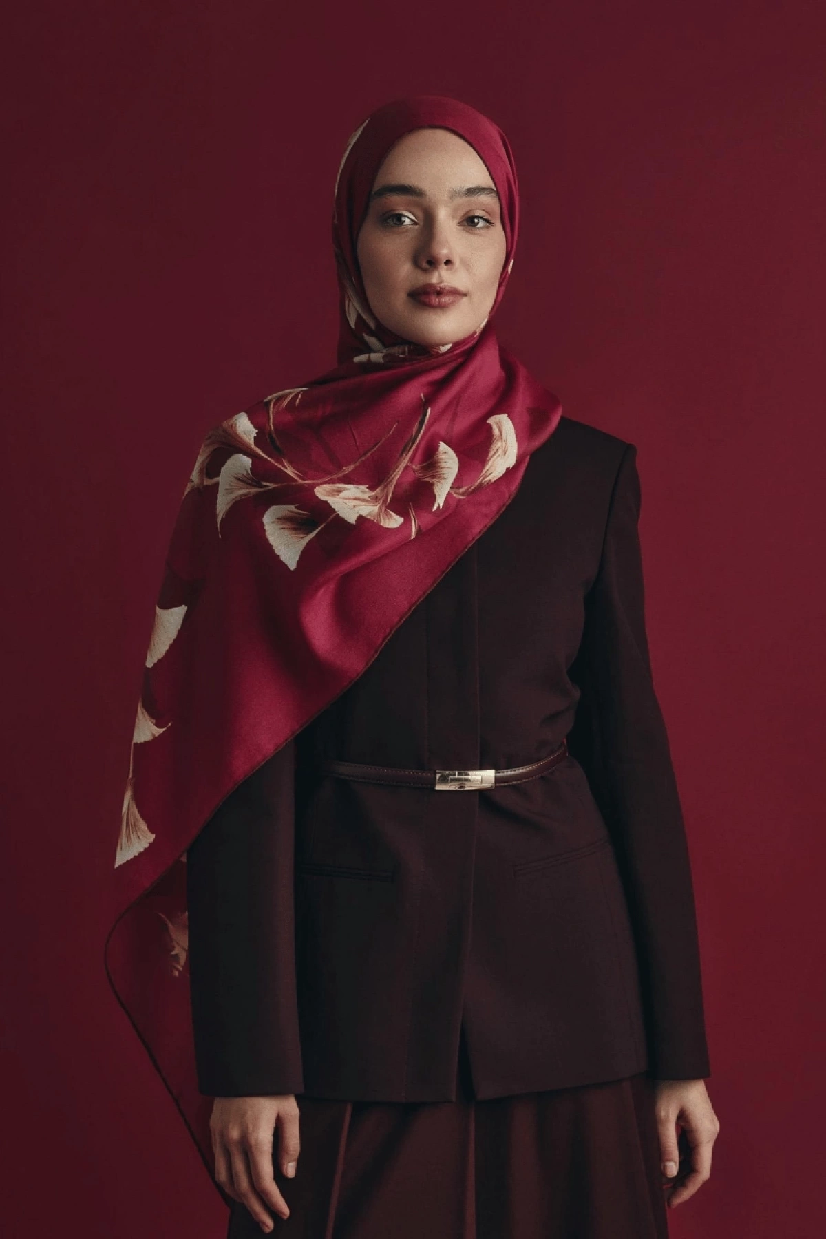 Maisa MİSK PAMUK İPEK ŞAL 70*190 CM - KIRMIZI