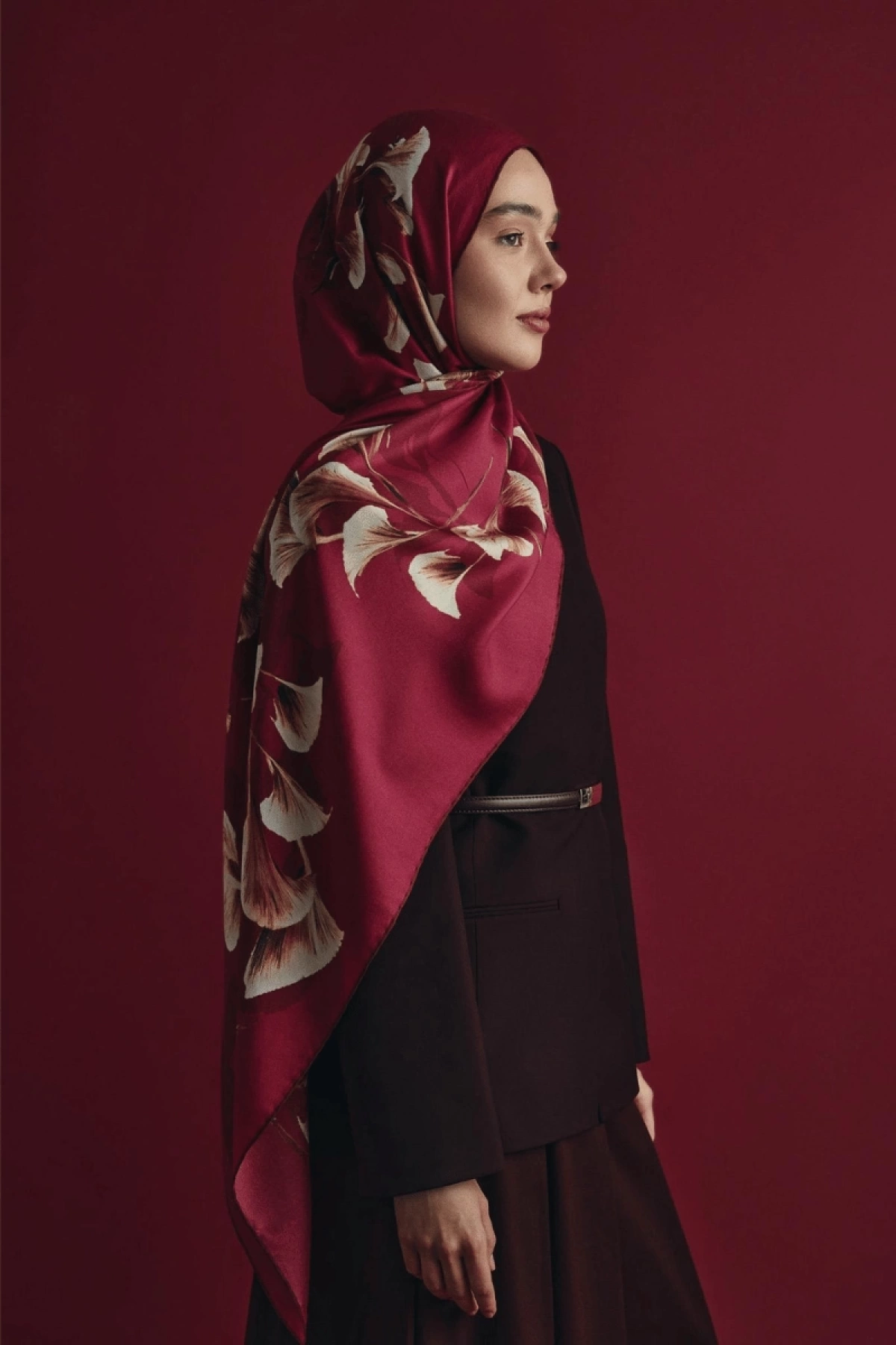Maisa MİSK PAMUK İPEK ŞAL 70*190 CM - KIRMIZI