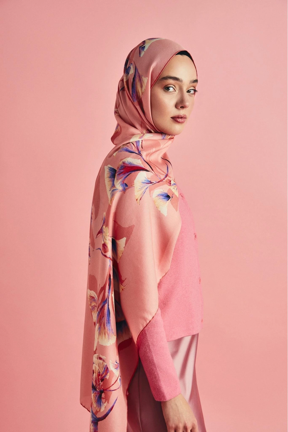 Maisa MİSK PAMUK İPEK ŞAL 70*190 CM - PEMBE