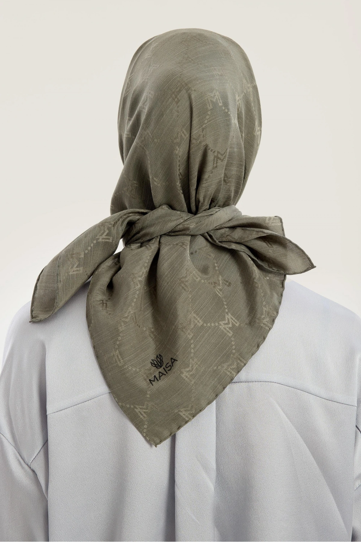 Maisa NEDA PAMUK İPEK EŞARP 90*90 CM - HAKİ