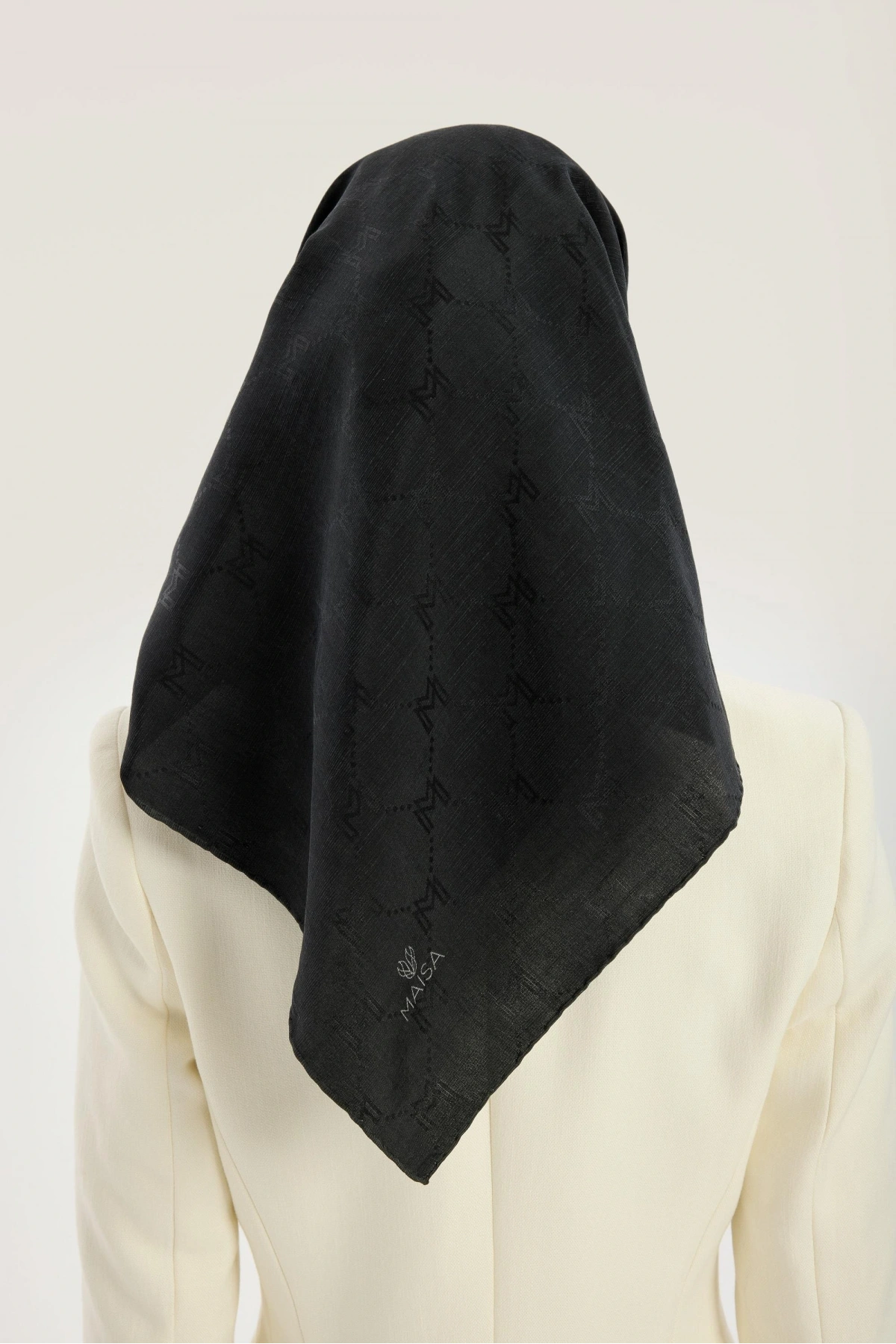 Maisa NEDA PAMUK İPEK EŞARP 90*90 CM - SİYAH