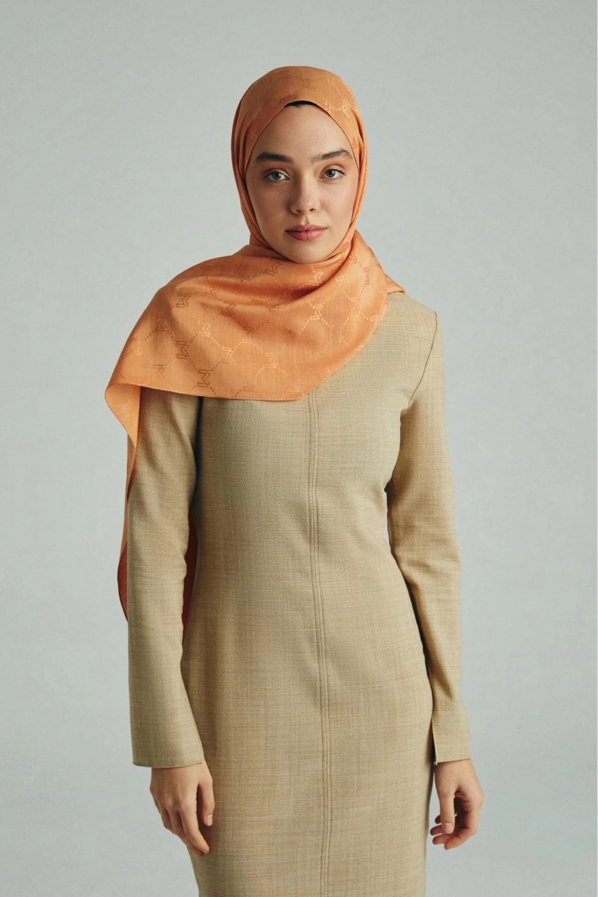 Maisa NEDA PAMUK İPEK ŞAL 70*190 CM - AÇIK TURUNCU