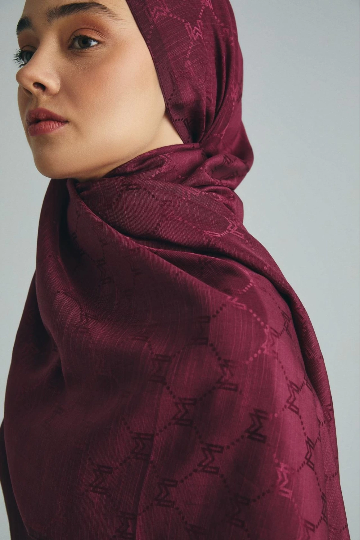 Maisa NEDA PAMUK İPEK ŞAL 70*190 CM - BORDO