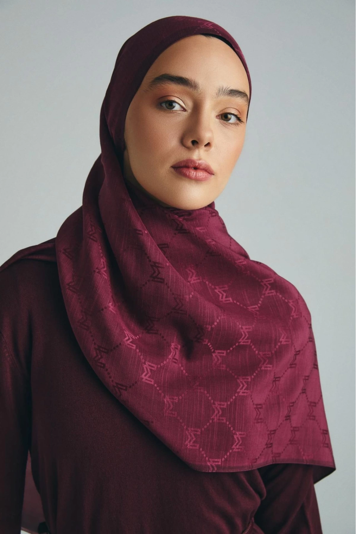 Maisa NEDA PAMUK İPEK ŞAL 70*190 CM - BORDO