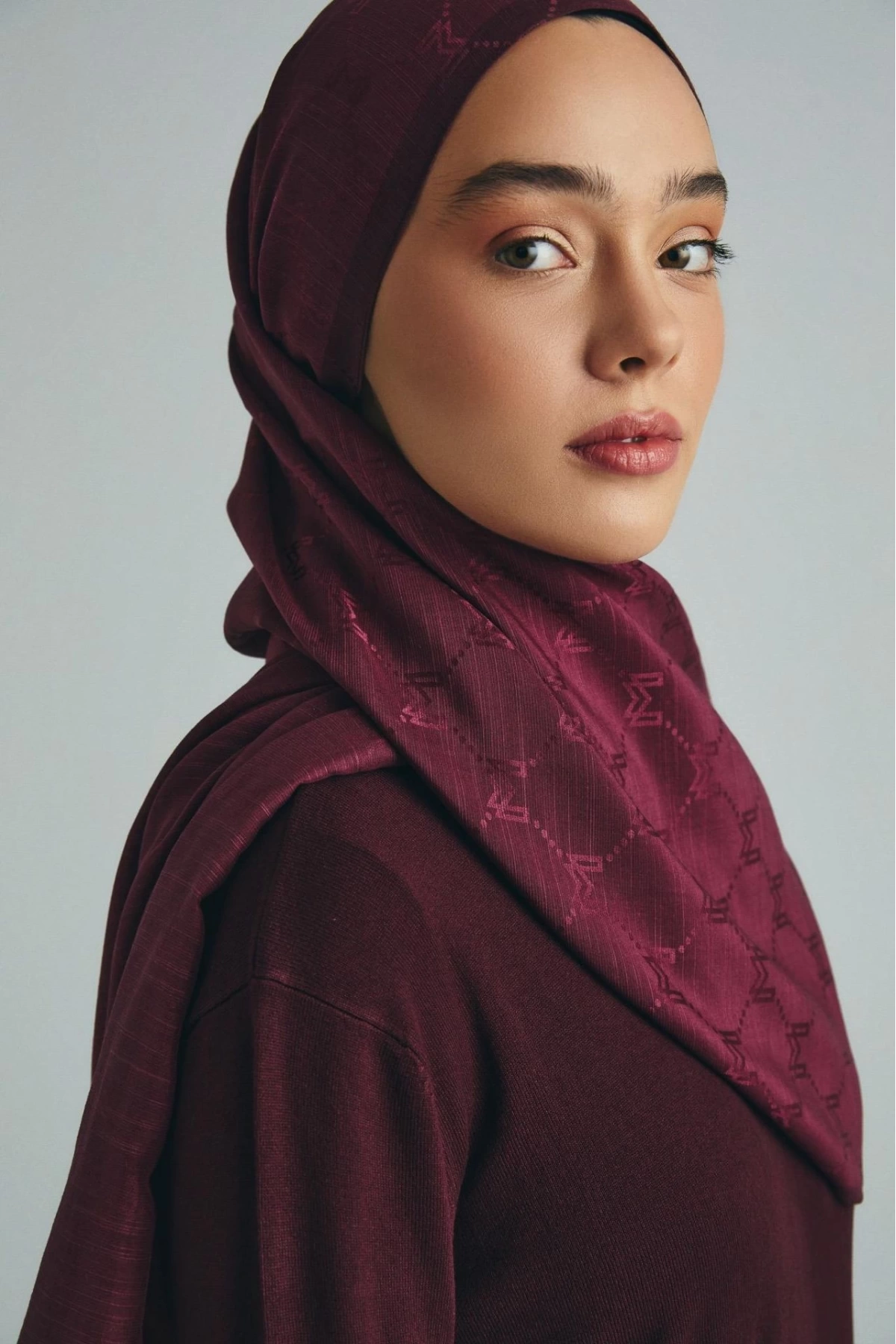 Maisa NEDA PAMUK İPEK ŞAL 70*190 CM - BORDO