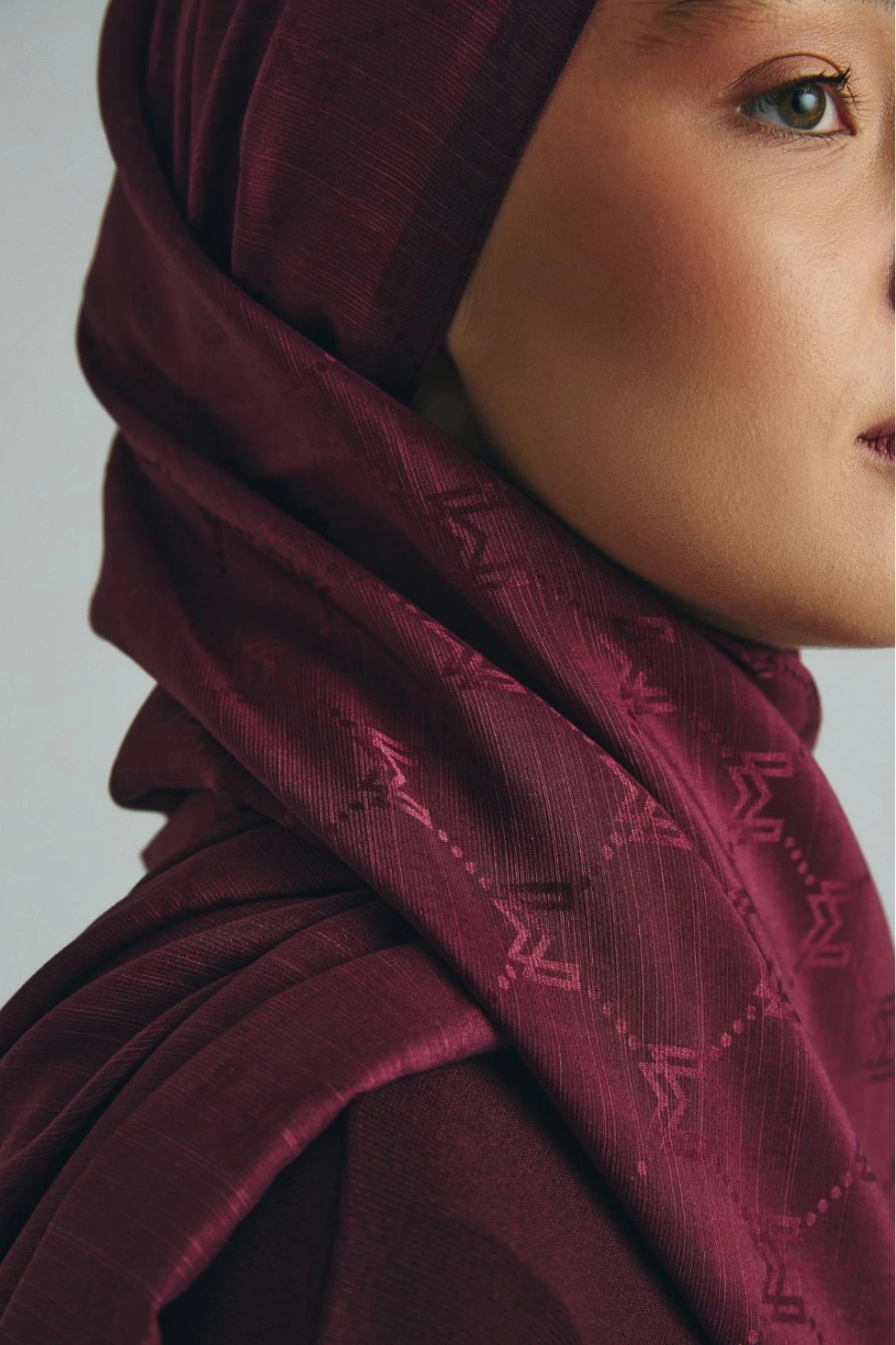 Maisa NEDA PAMUK İPEK ŞAL 70*190 CM - BORDO