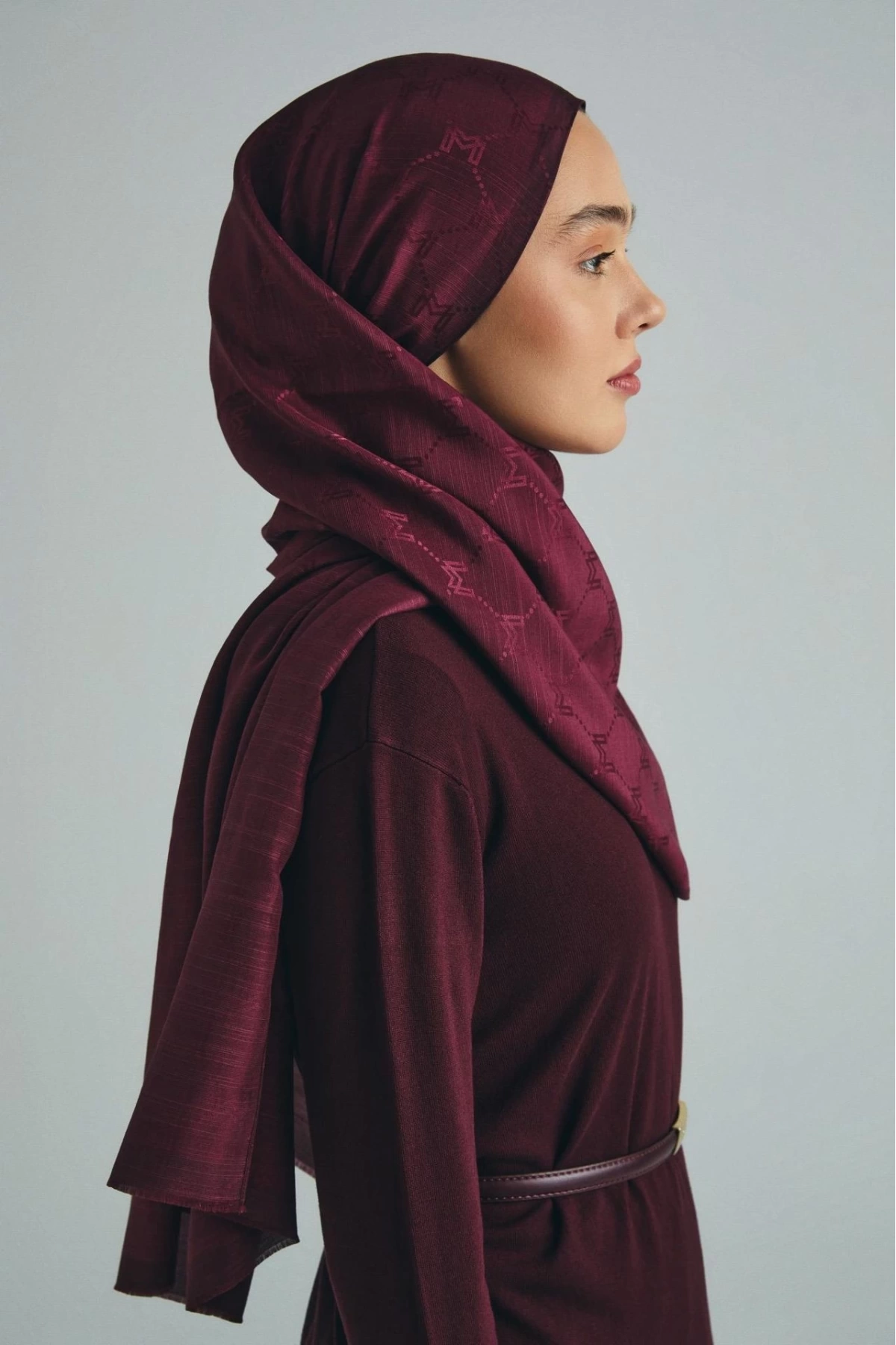 Maisa NEDA PAMUK İPEK ŞAL 70*190 CM - BORDO