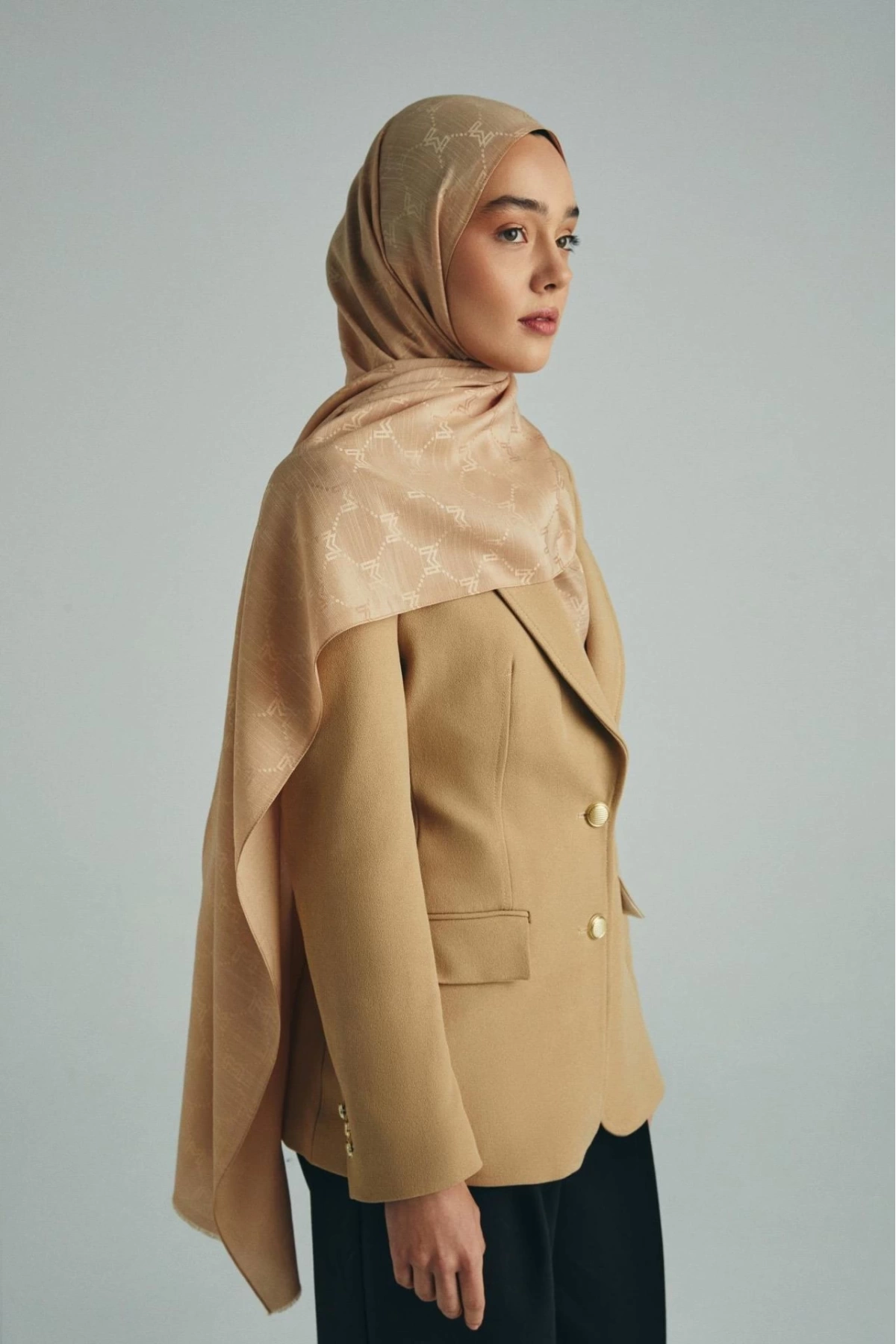 Maisa NEDA PAMUK İPEK ŞAL 70*190 CM - CAMEL