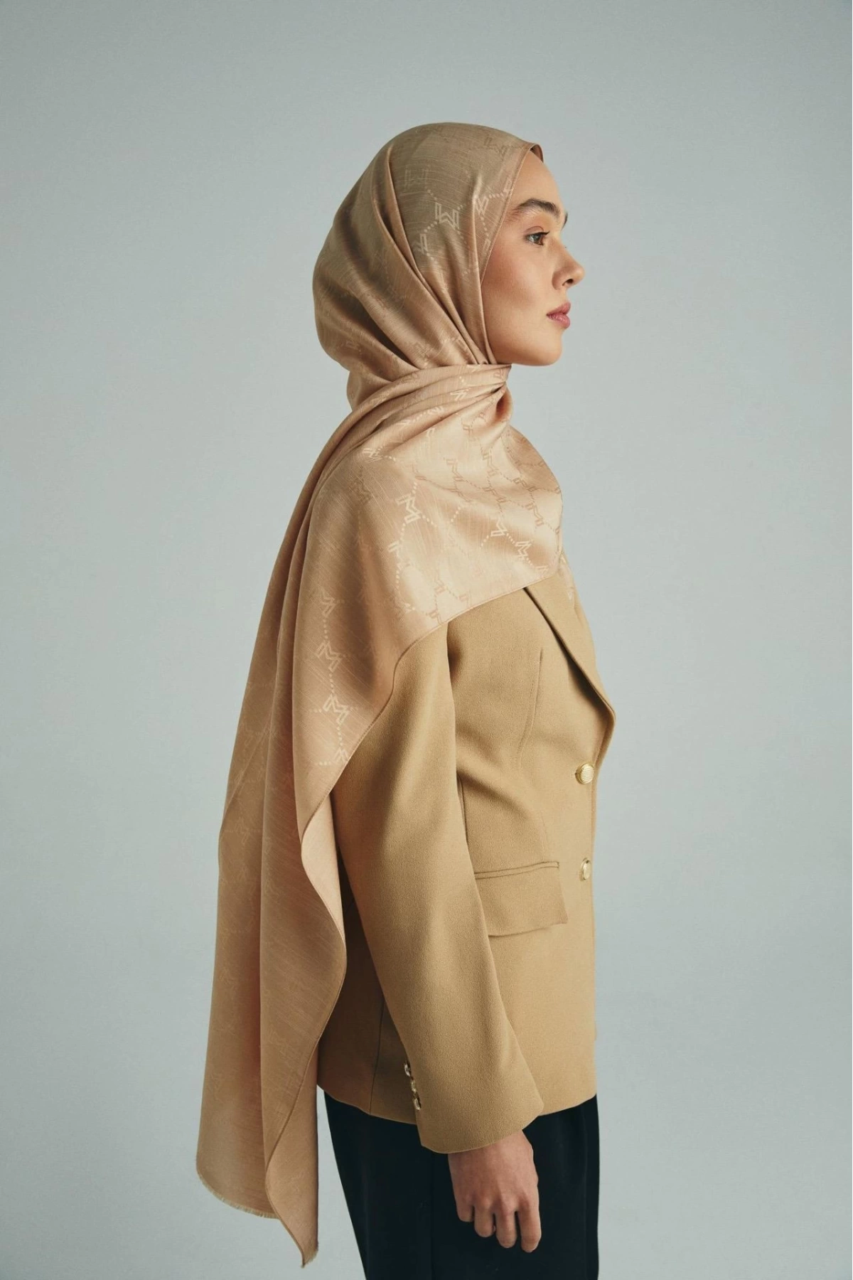 Maisa NEDA PAMUK İPEK ŞAL 70*190 CM - CAMEL