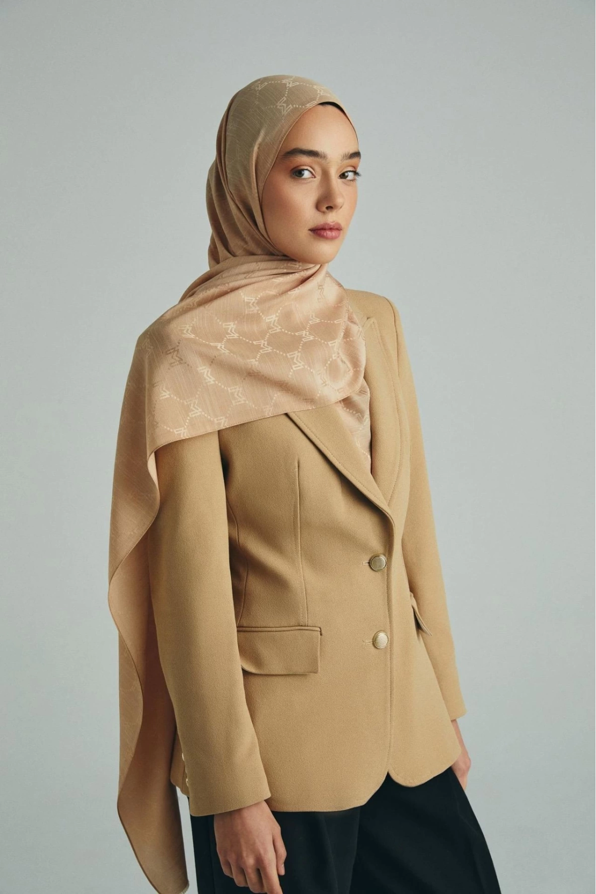 Maisa NEDA PAMUK İPEK ŞAL 70*190 CM - CAMEL
