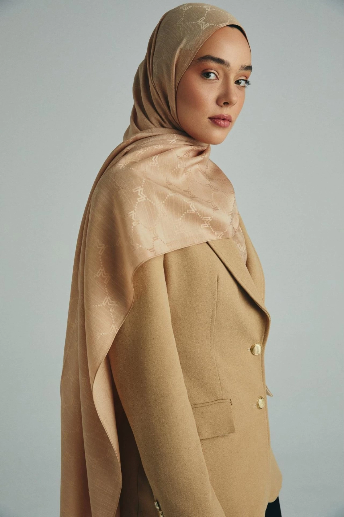 Maisa NEDA PAMUK İPEK ŞAL 70*190 CM - CAMEL