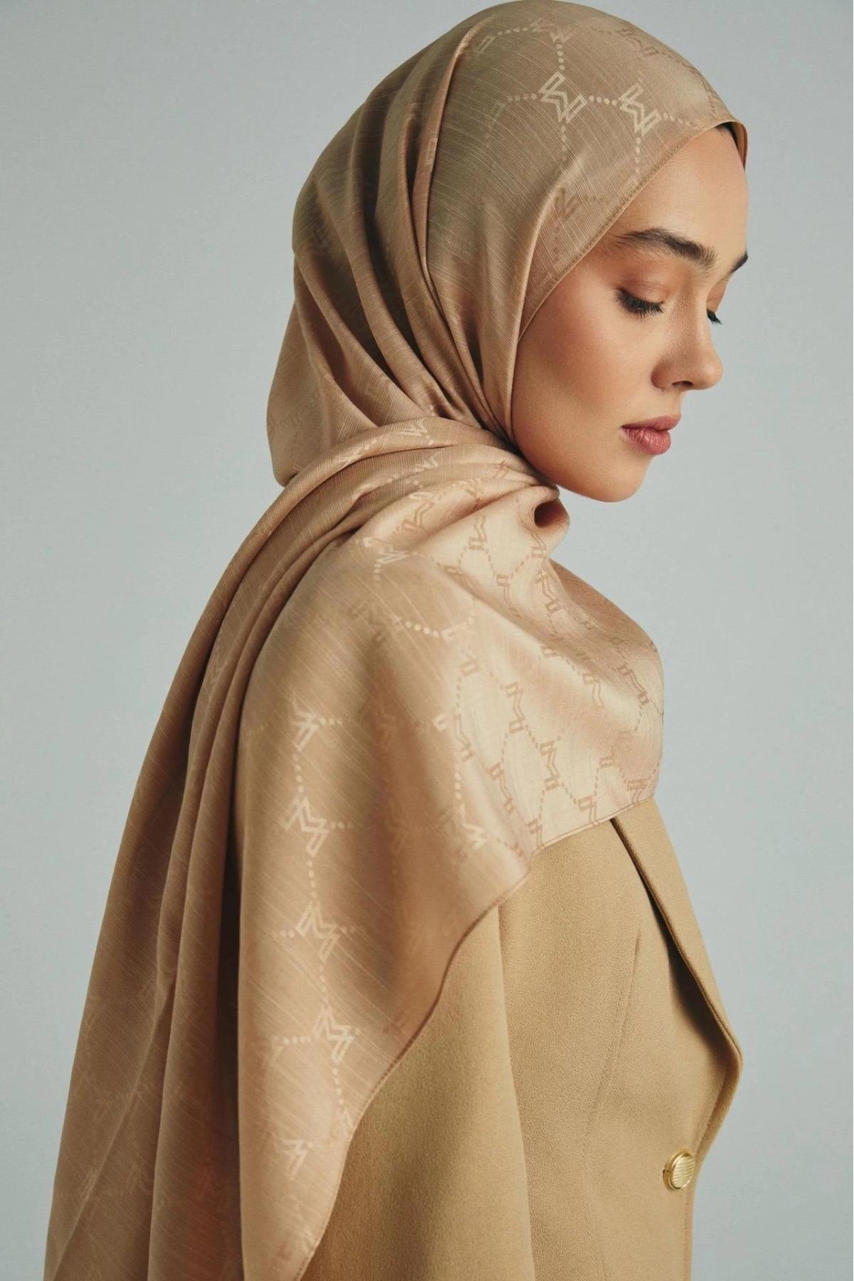 Maisa NEDA PAMUK İPEK ŞAL 70*190 CM - CAMEL