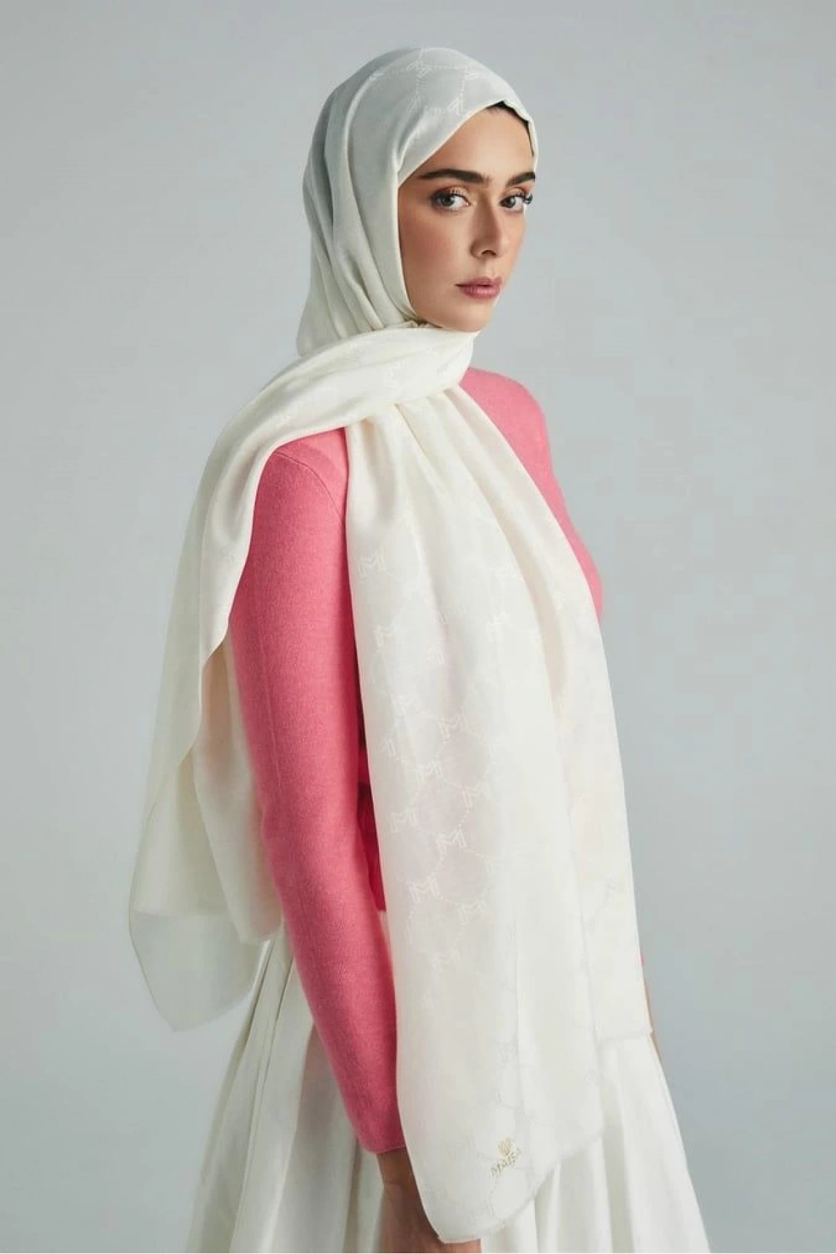 Maisa NEDA PAMUK İPEK ŞAL 70*190 CM - EKRU