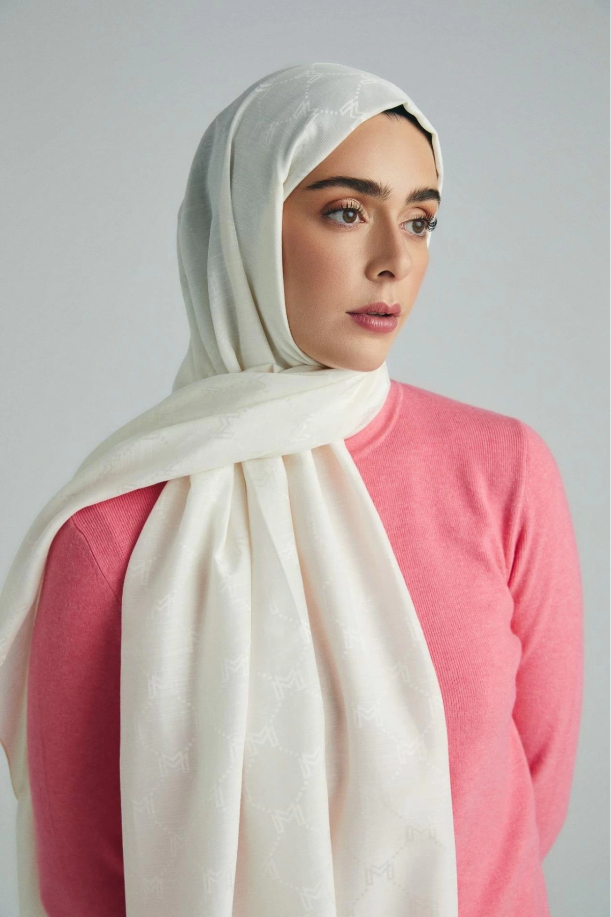 Maisa NEDA PAMUK İPEK ŞAL 70*190 CM - EKRU