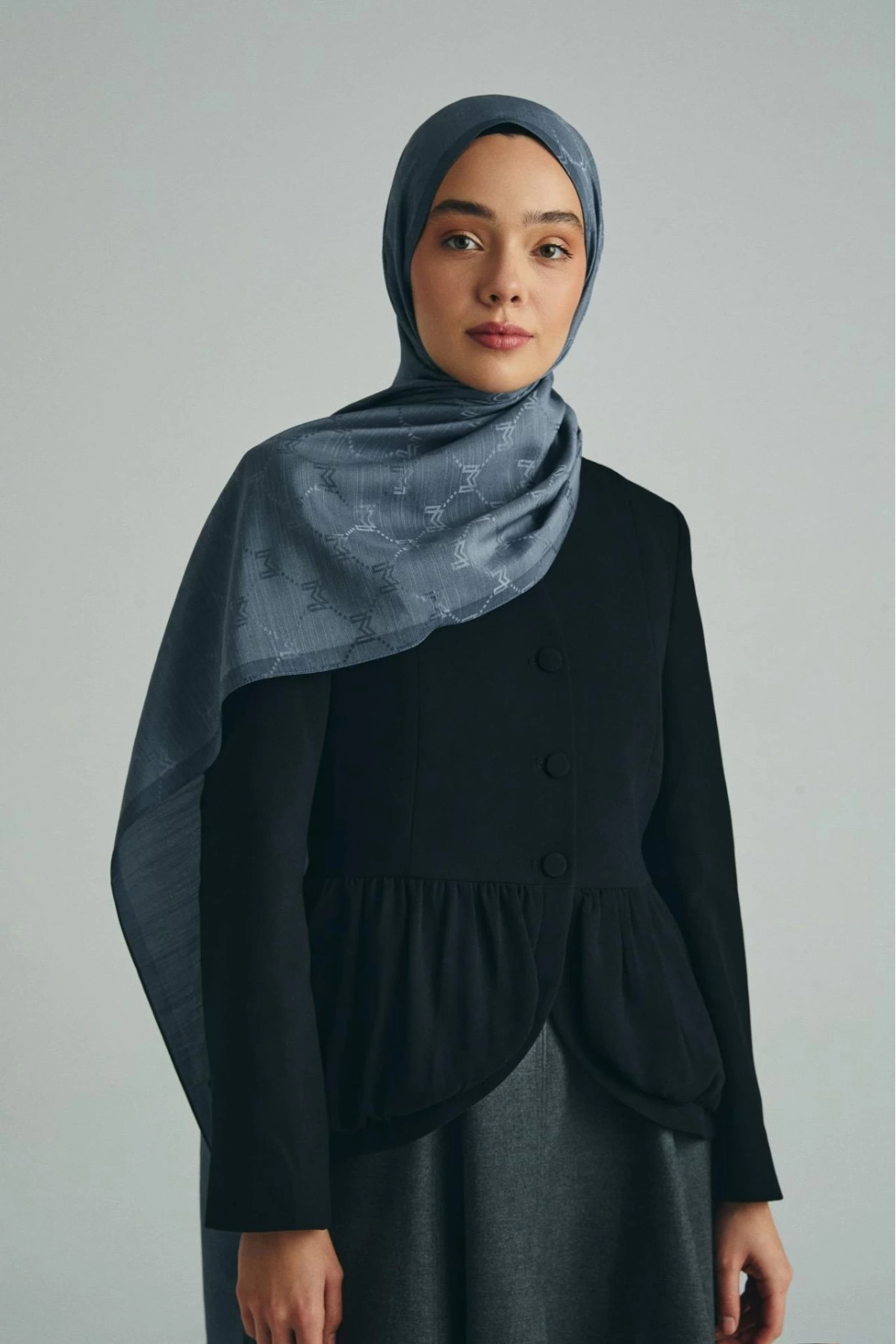 Maisa NEDA PAMUK İPEK ŞAL 70*190 CM - GRİ
