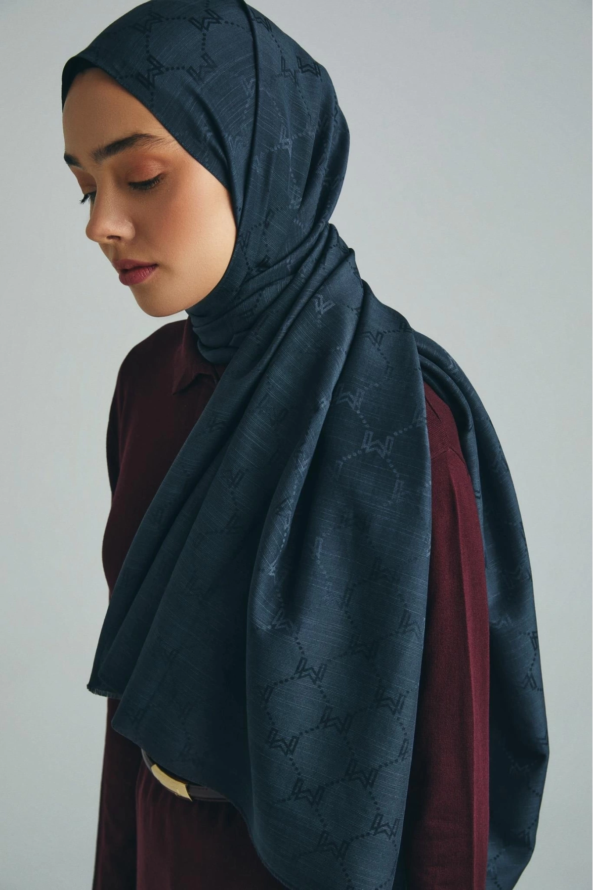 Maisa NEDA PAMUK İPEK ŞAL 70*190 CM - ANTRASİT