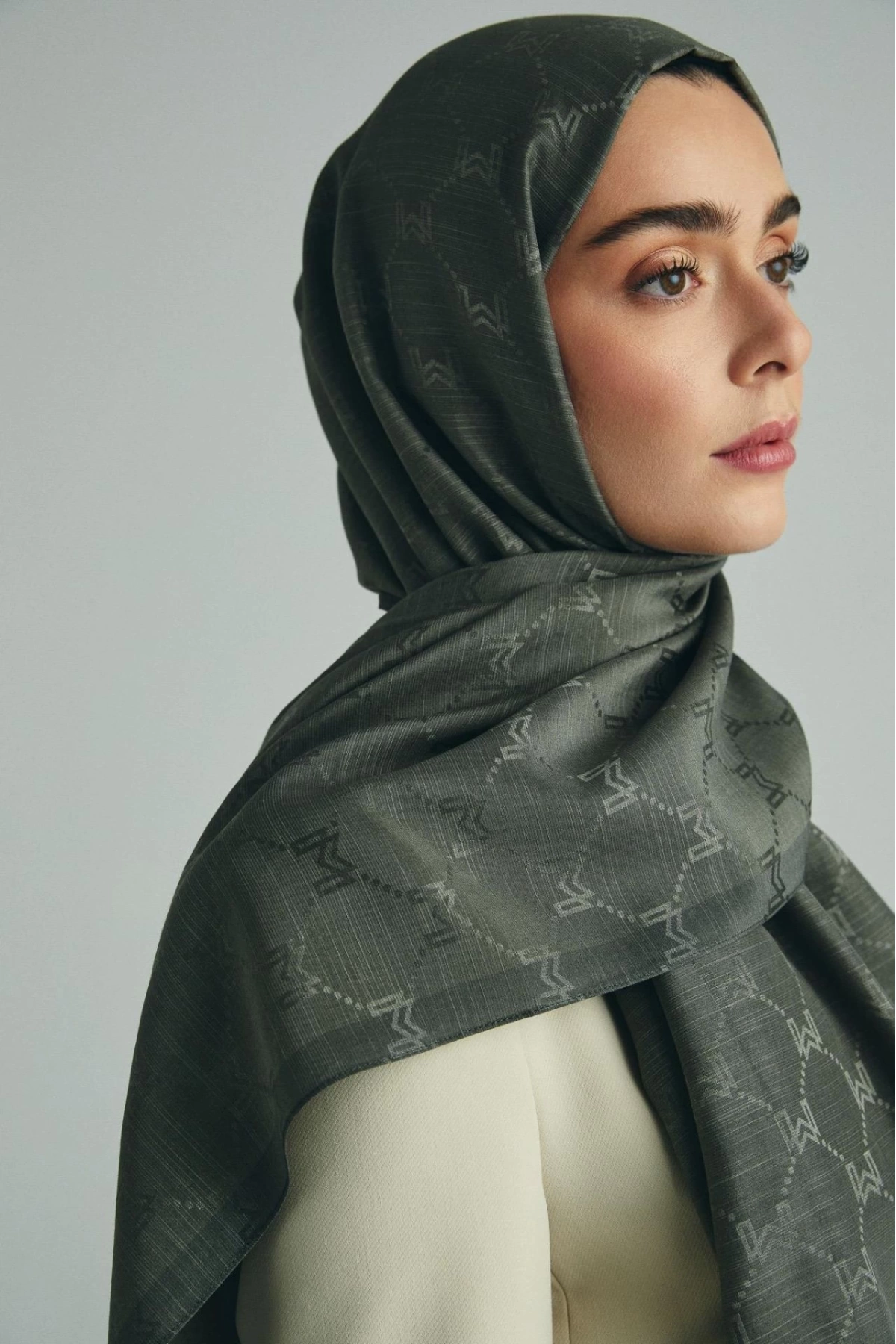 Maisa NEDA PAMUK İPEK ŞAL 70*190 CM - HAKİ