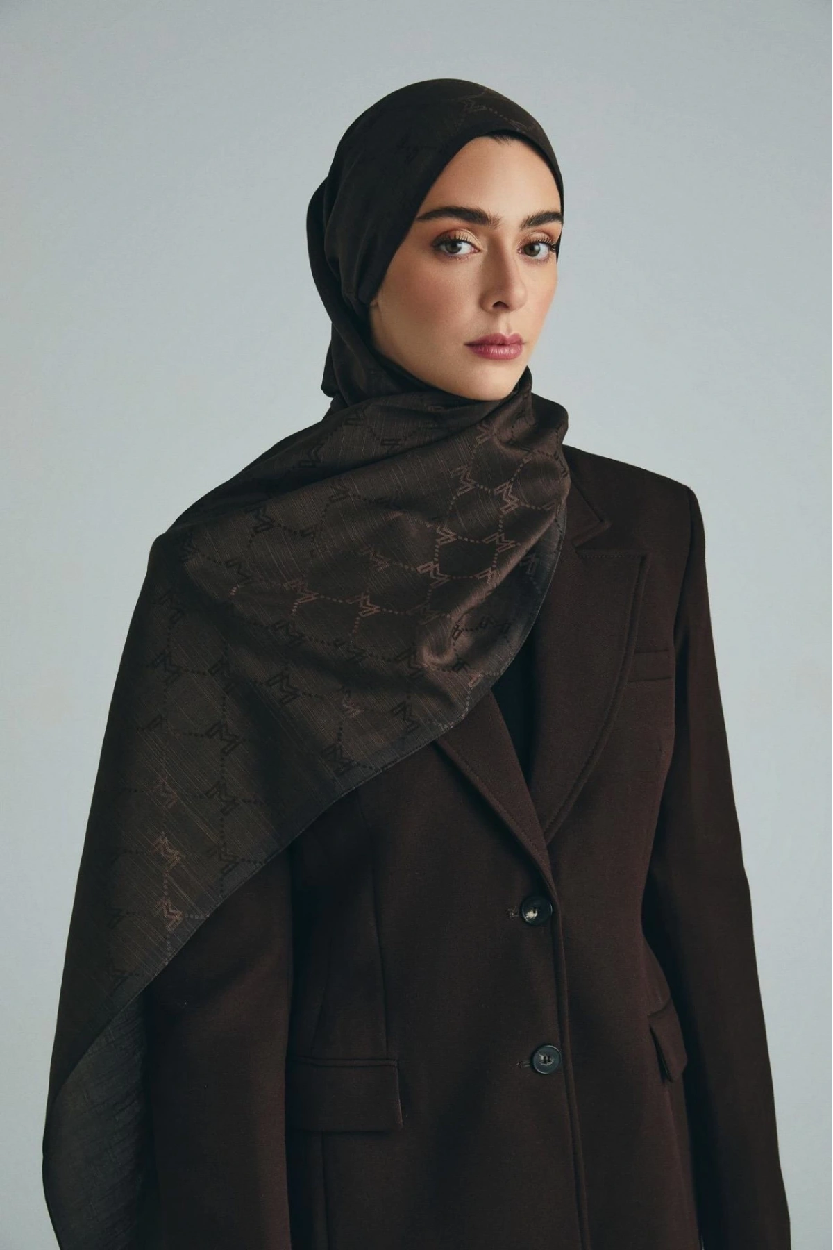 Maisa NEDA PAMUK İPEK ŞAL 70*190 CM - KAHVERENGİ