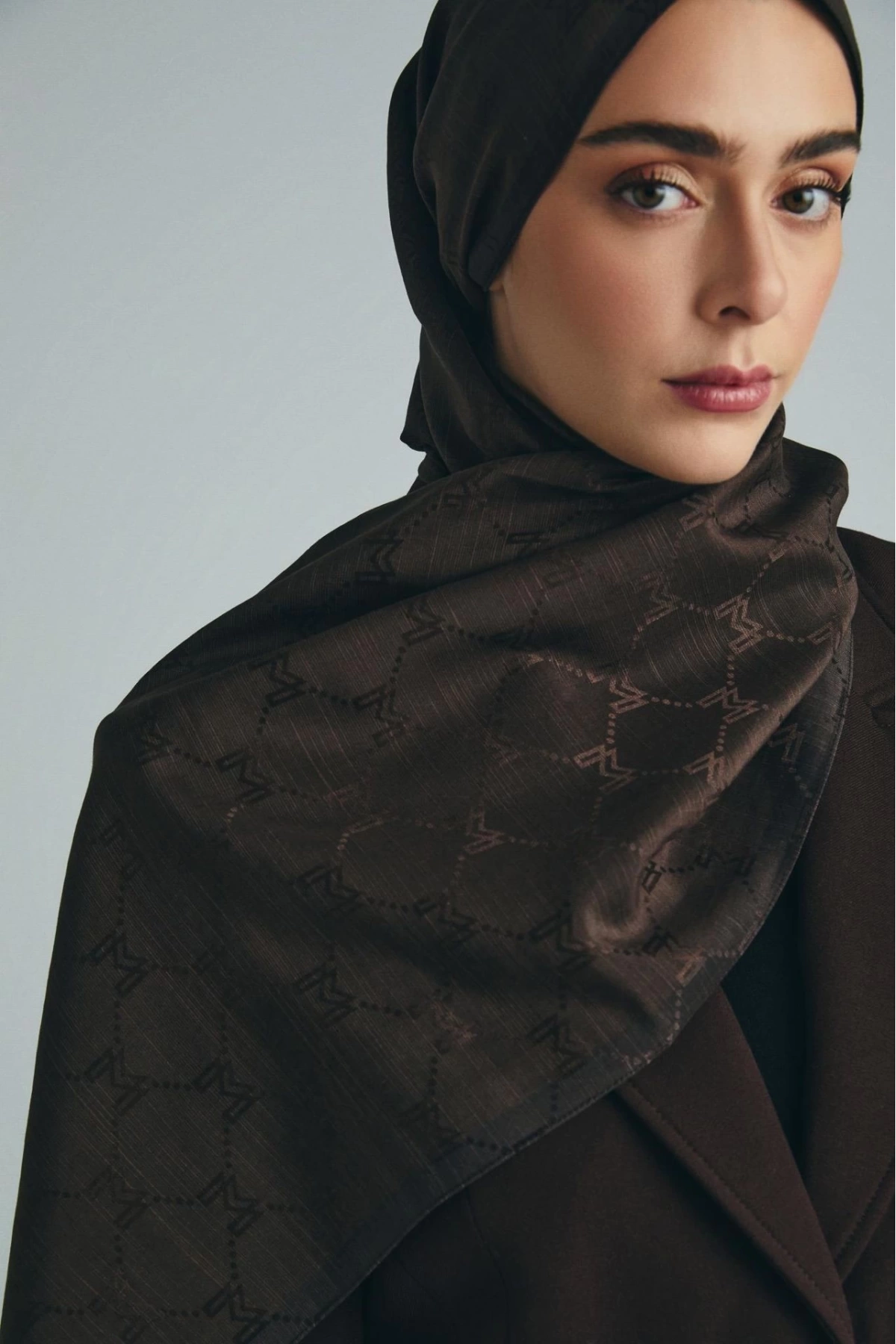 Maisa NEDA PAMUK İPEK ŞAL 70*190 CM - KAHVERENGİ