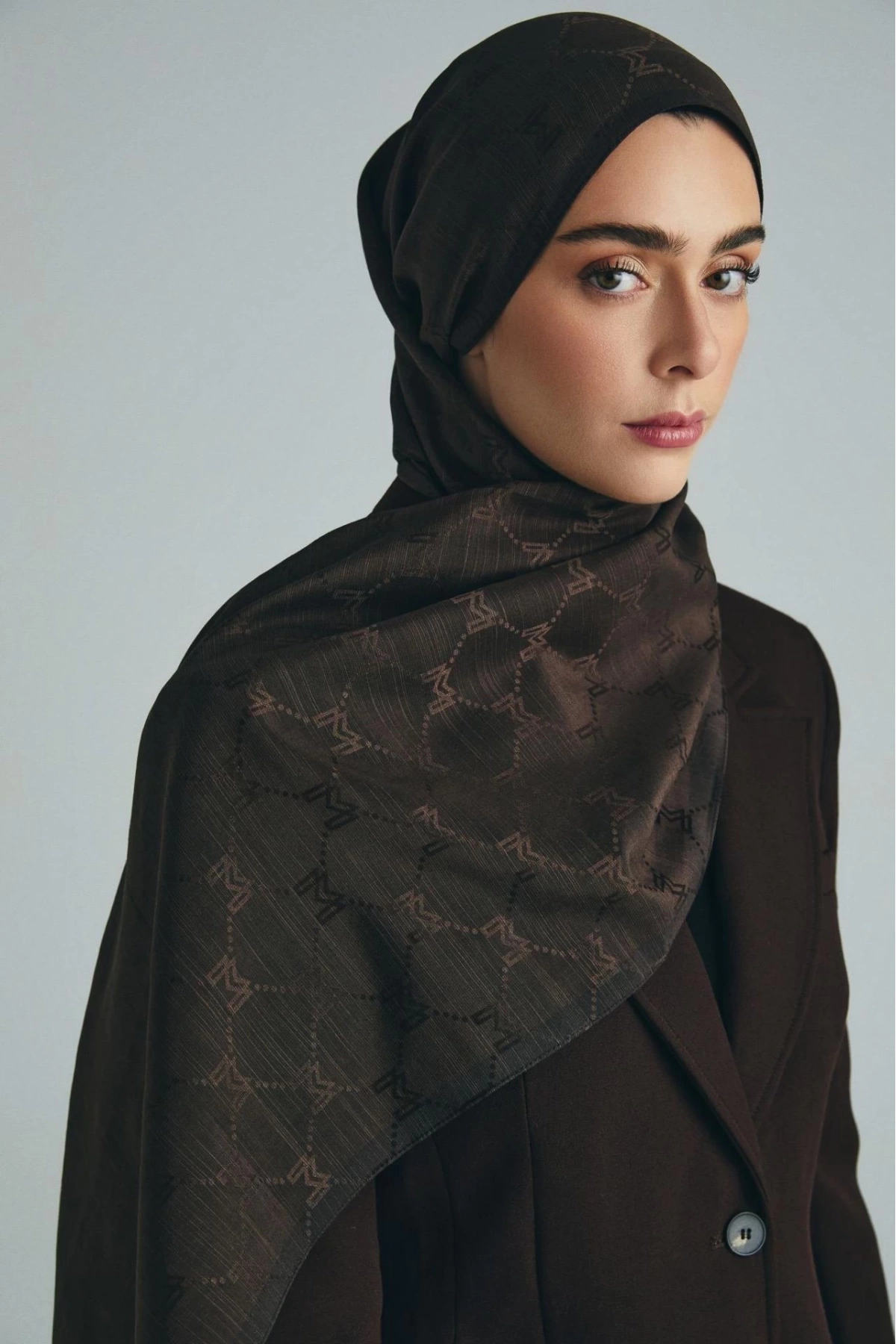 Maisa NEDA PAMUK İPEK ŞAL 70*190 CM - KAHVERENGİ