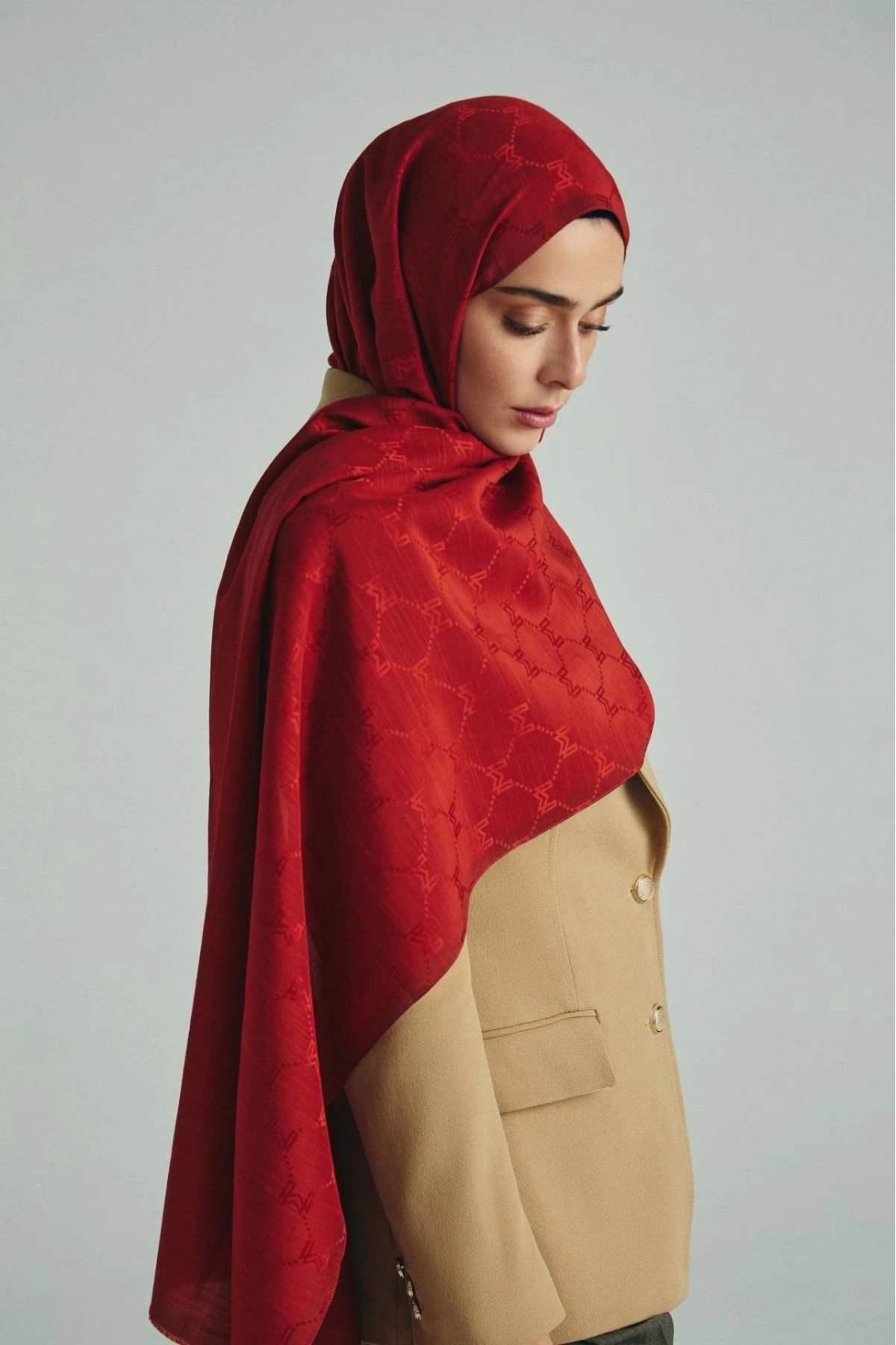 Maisa NEDA PAMUK İPEK ŞAL 70*190 CM - KİREMİT