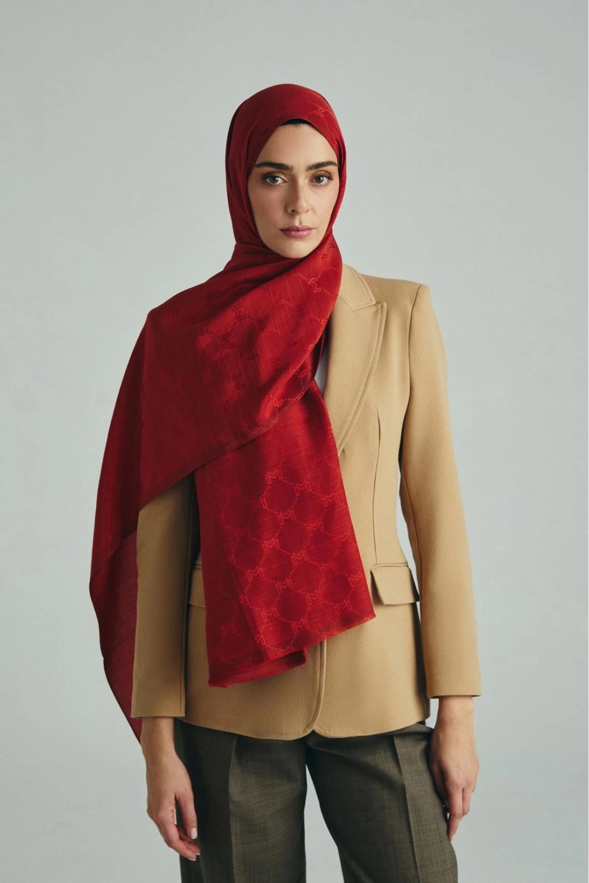 Maisa NEDA PAMUK İPEK ŞAL 70*190 CM - KİREMİT