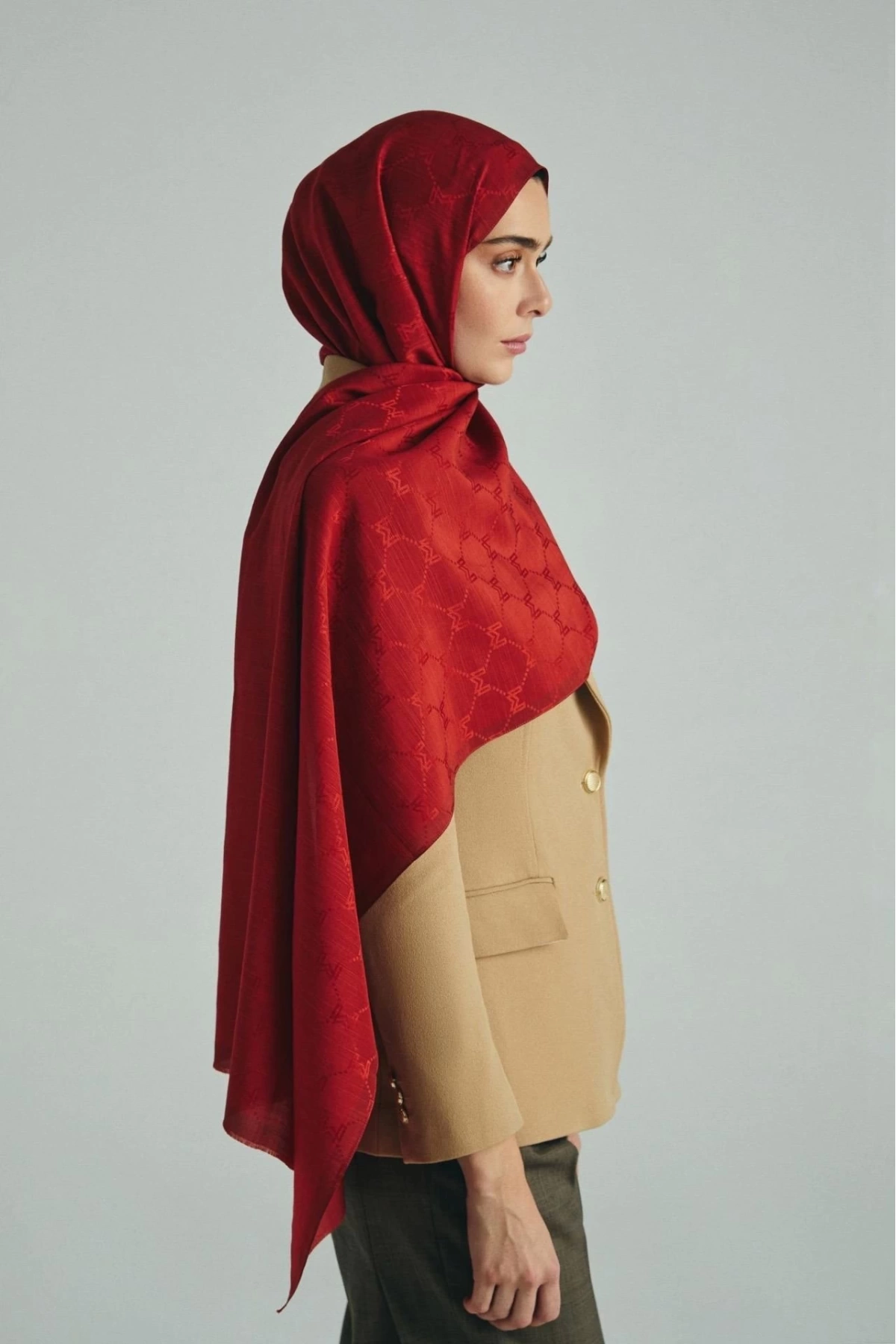 Maisa NEDA PAMUK İPEK ŞAL 70*190 CM - KİREMİT