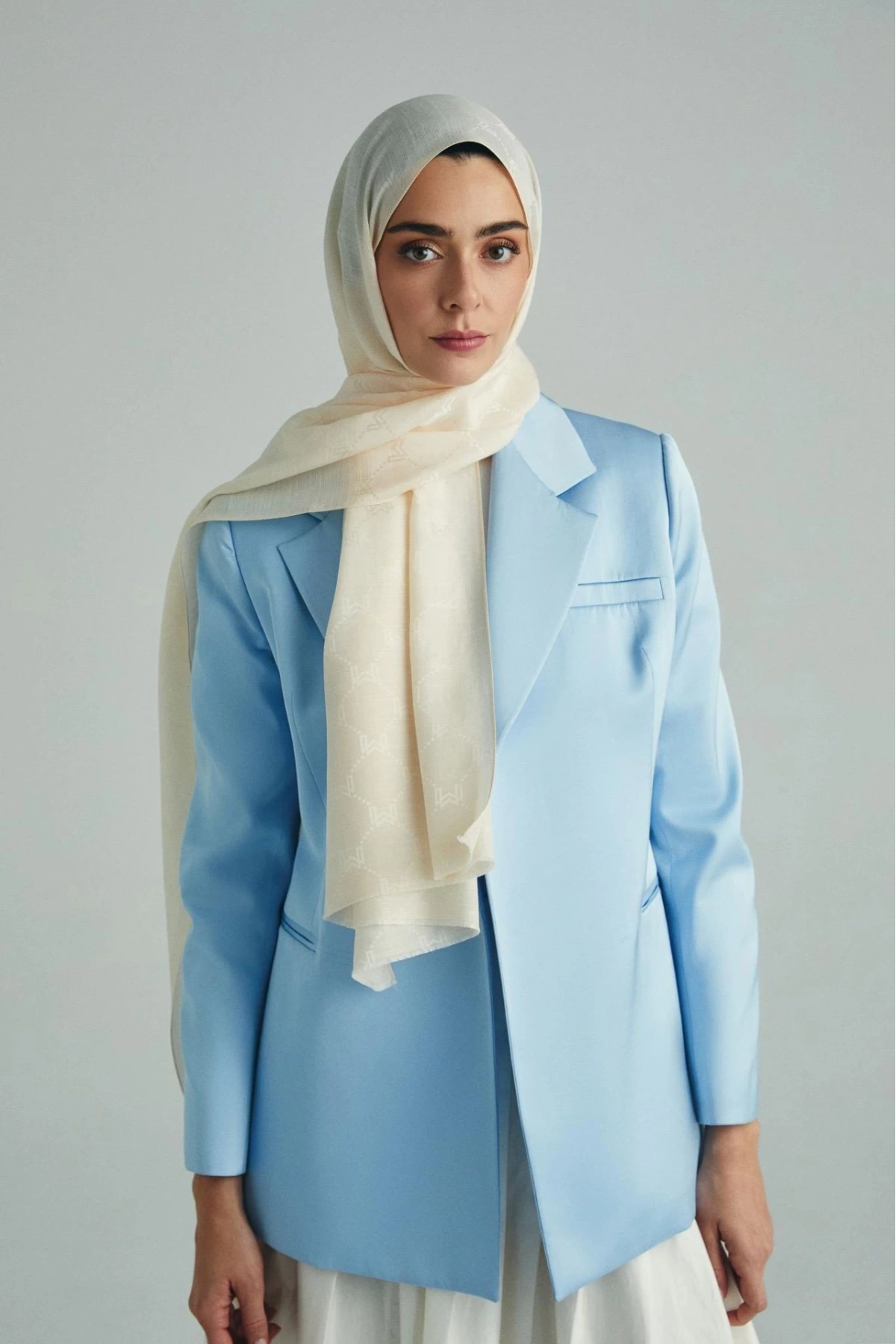 Maisa NEDA PAMUK İPEK ŞAL 70*190 CM - كريم