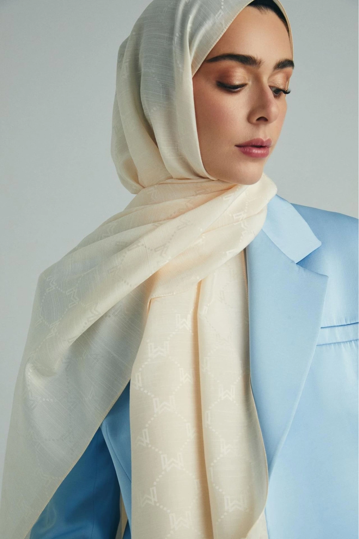 Maisa NEDA PAMUK İPEK ŞAL 70*190 CM - كريم