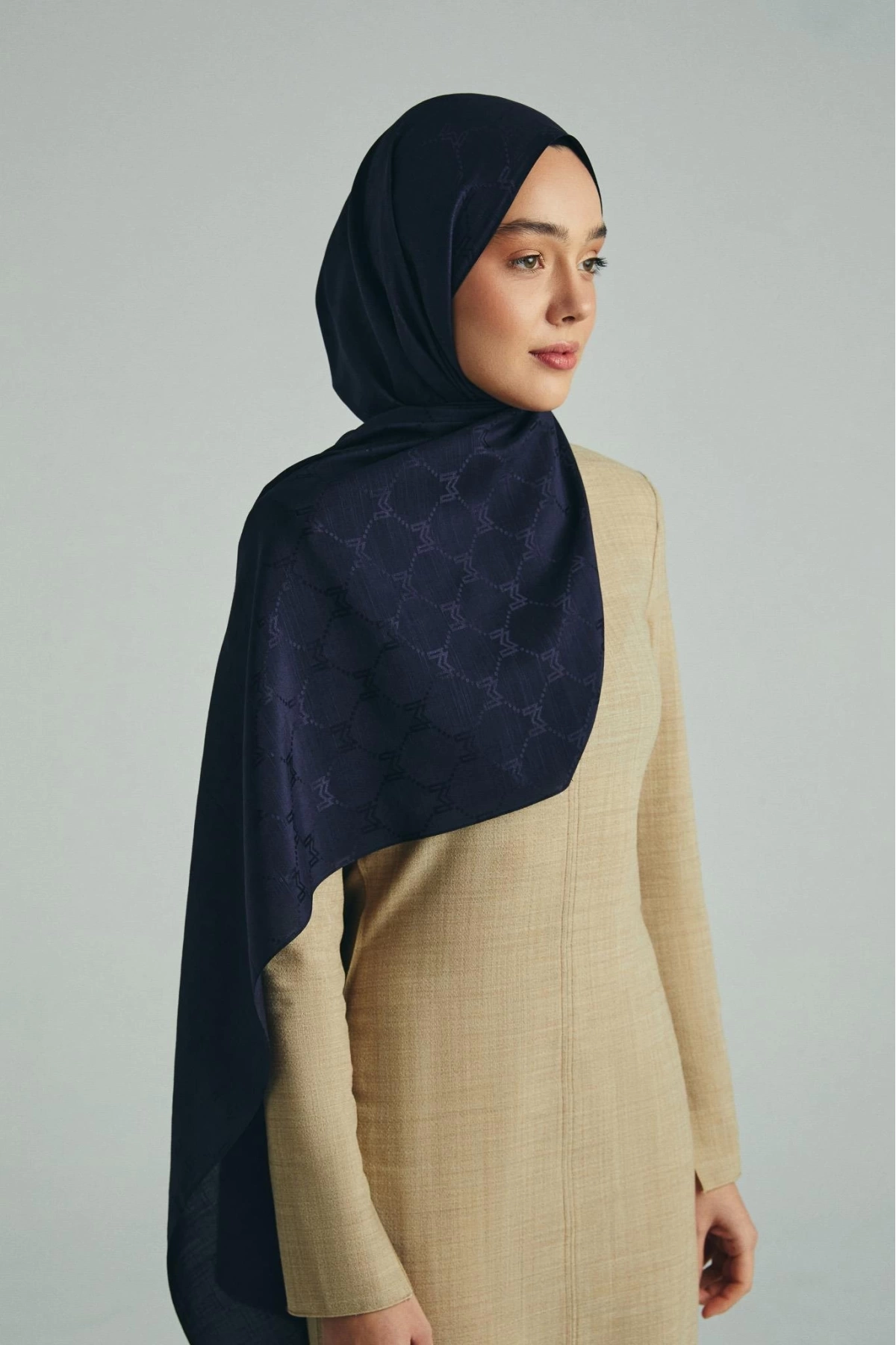 Maisa NEDA PAMUK İPEK ŞAL 70*190 CM - LACİVERT